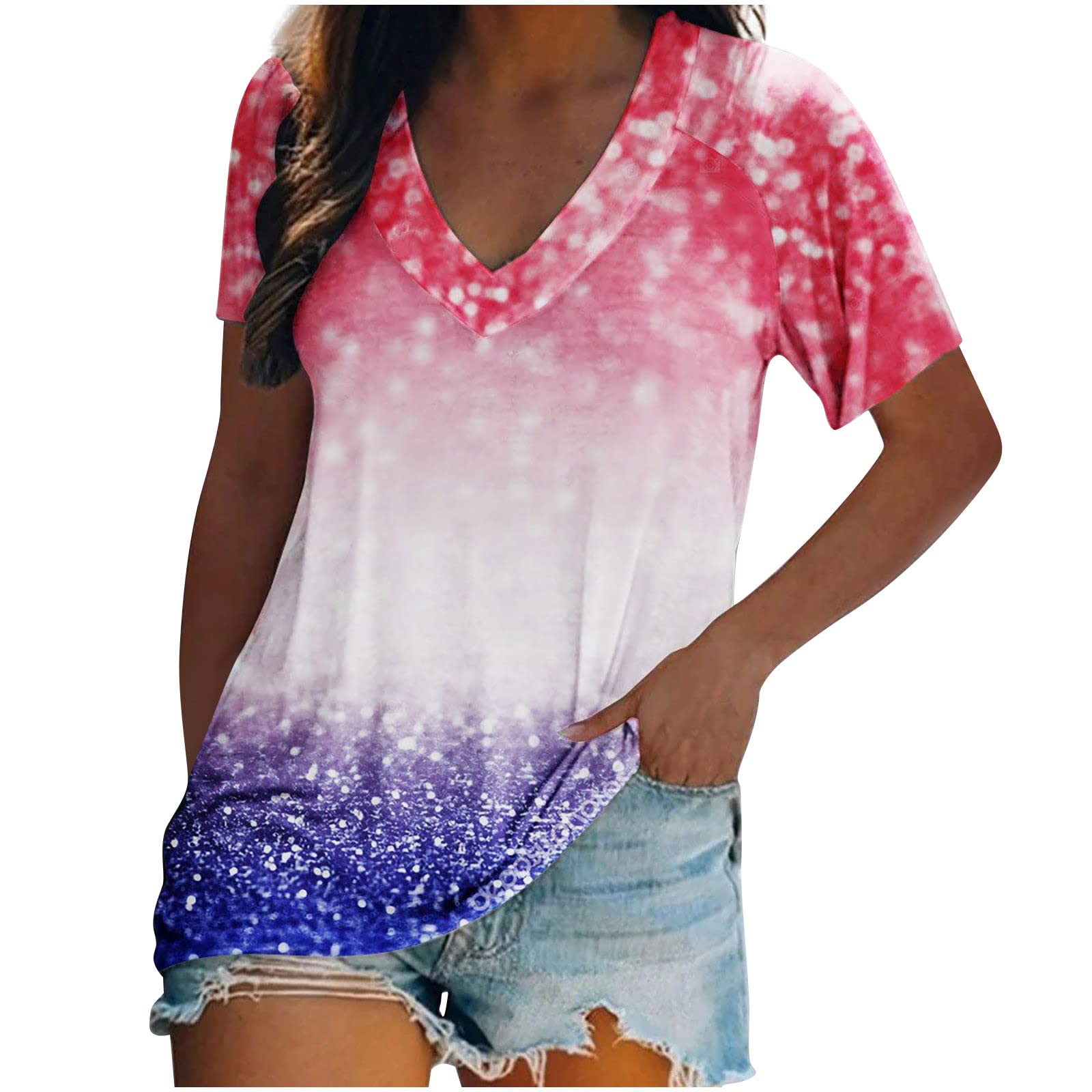 Women's Sexy Summer Tunic Tops - Short Sleeve T-Shirt for Women | Casual Wear, Beach Outfits & Date Night Looks