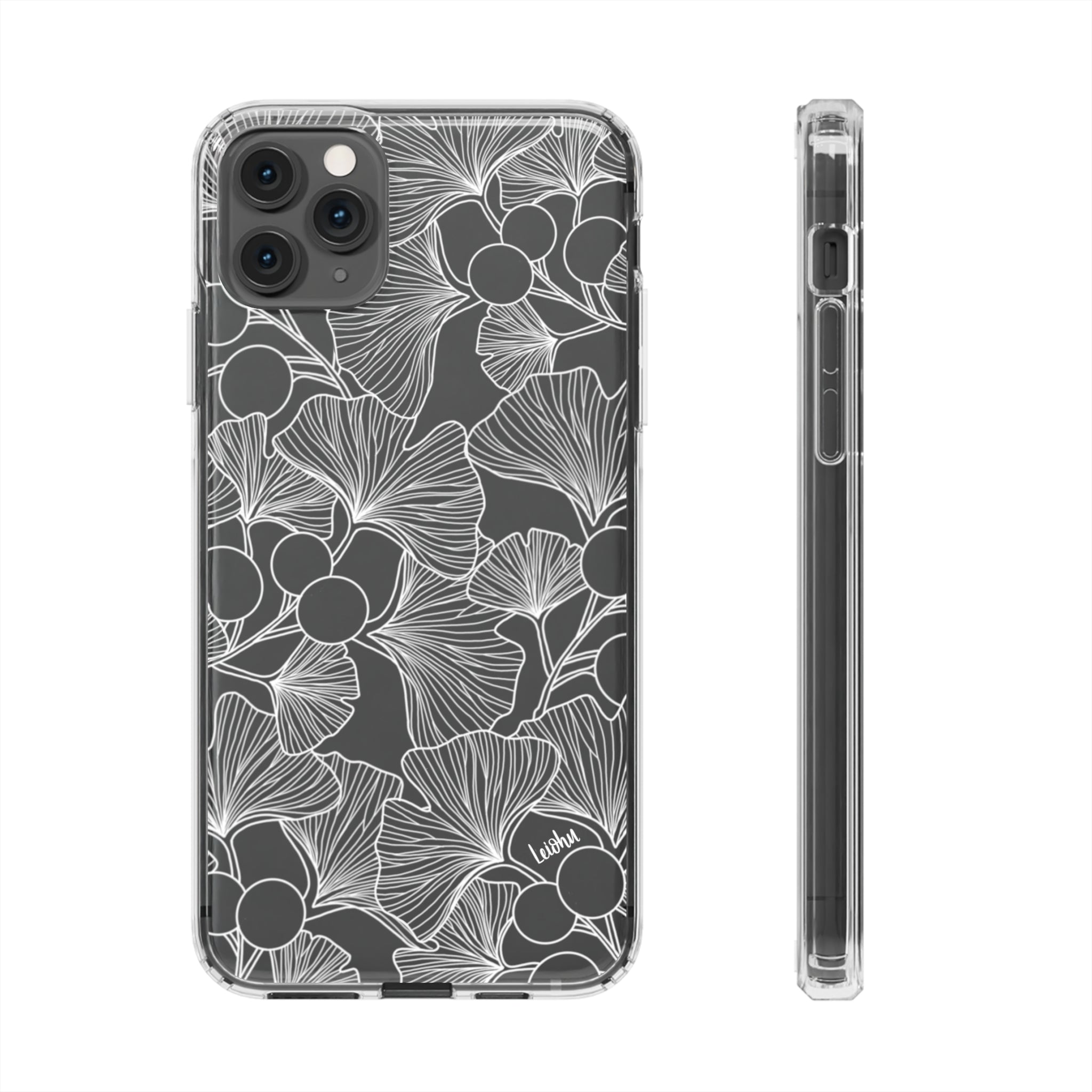 Premium Gingko Clear Phone Case - Slim Protective Cover for iPhone & Samsung - Perfect for Everyday Use, Travel & Outdoor Activities