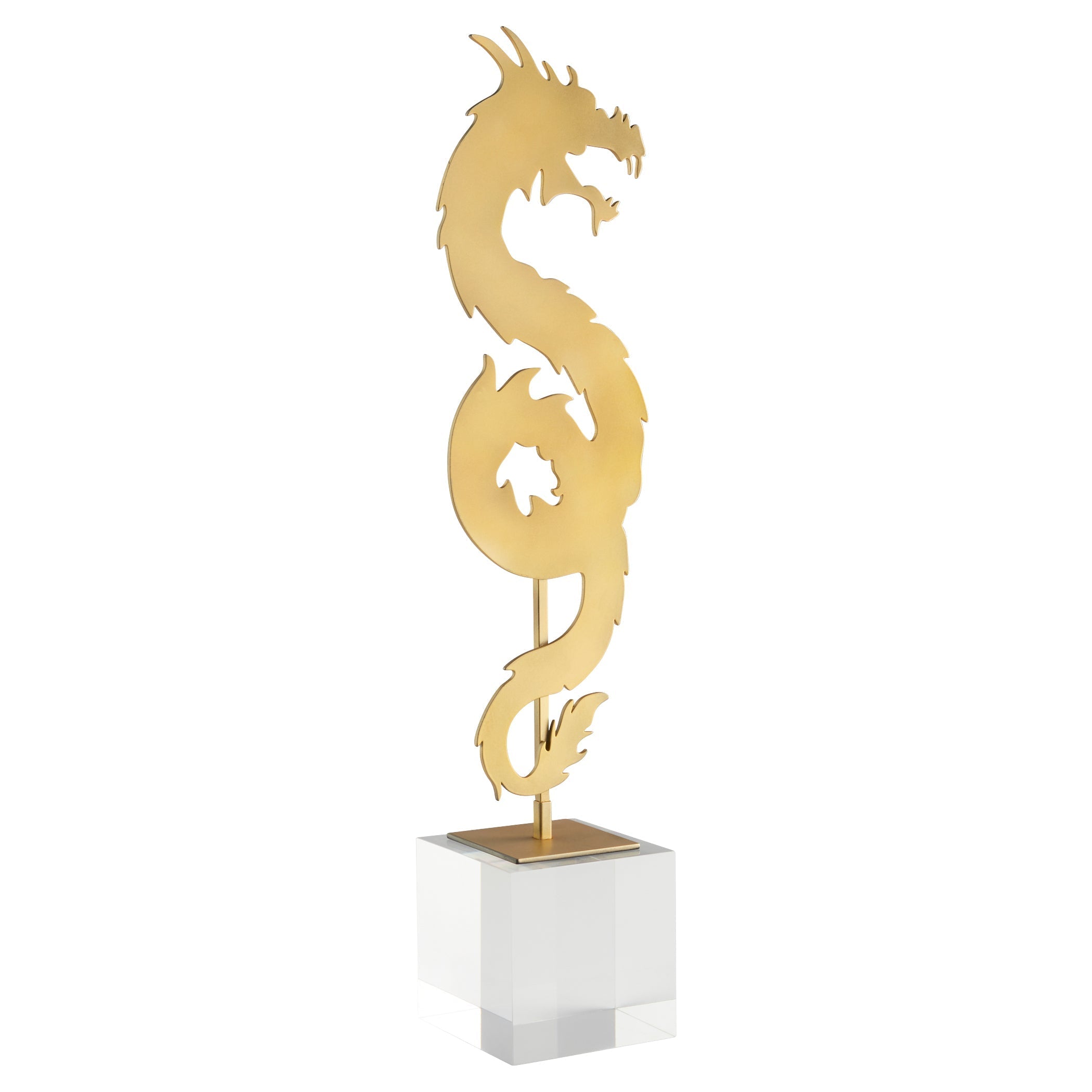 Cyan Design 11701 Haku Dragon Statue - Gold Finish Tall Asian Decor for Home, Office & Feng Shui
