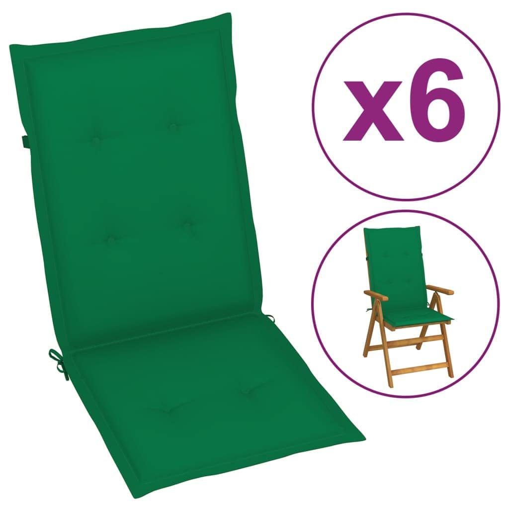 6-Piece Garden Chair Cushion Set with Ties - 47.2