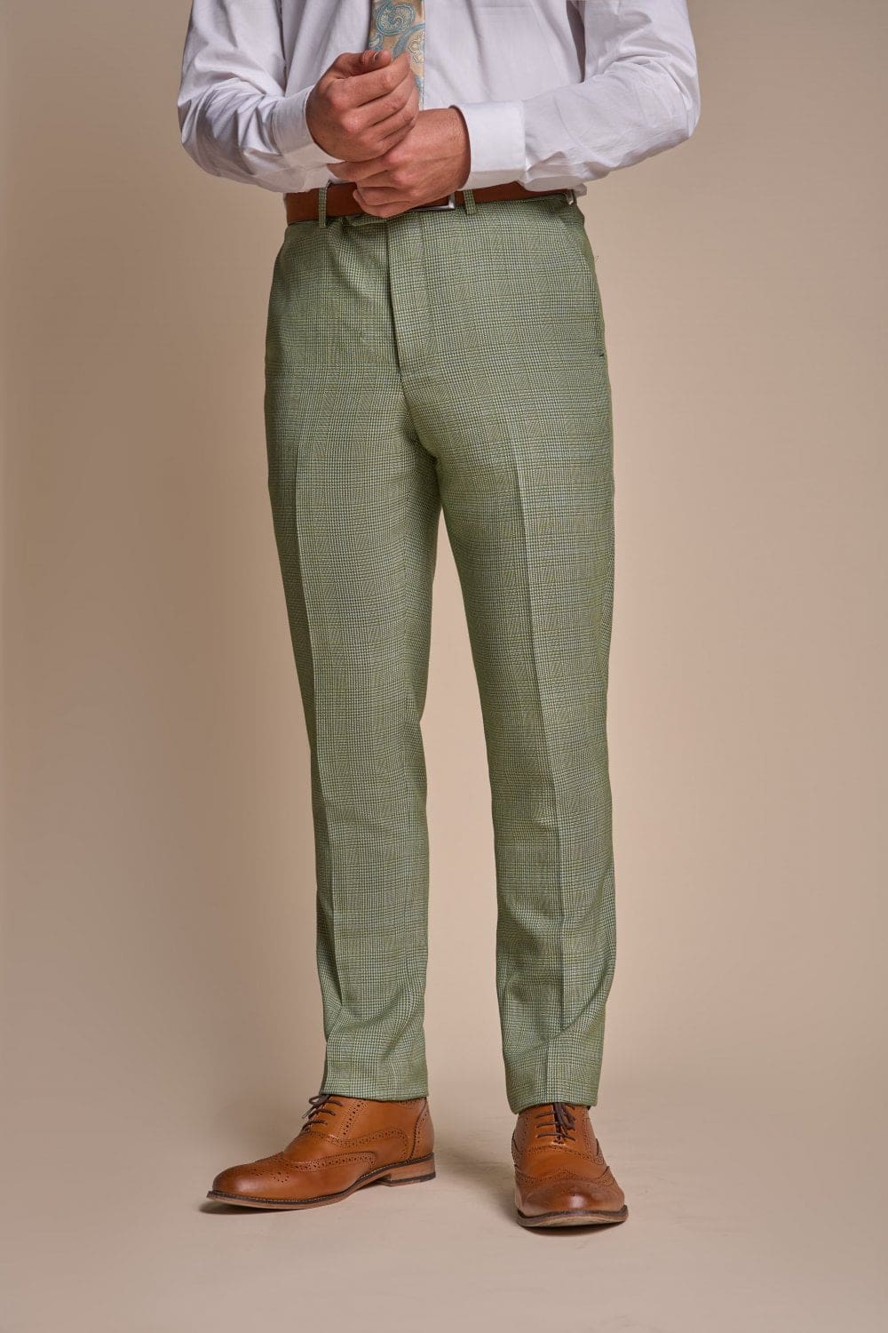 Cavani Caridi Men's Sage Tweed 3-Piece Suit | Premium Wool Blend Formal Wear for Weddings, Business Meetings & Special Occasions
