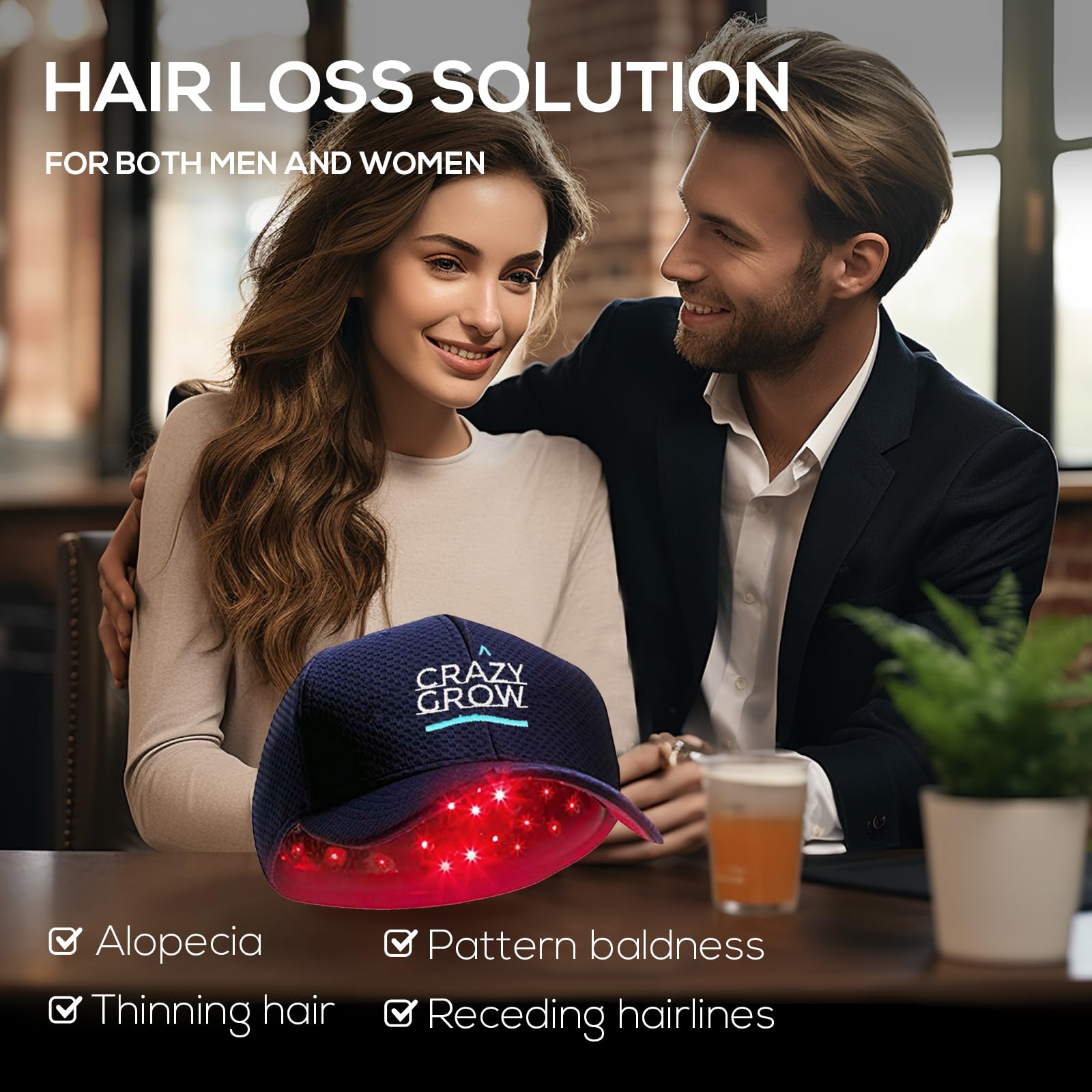Laser Therapy Cap for Hair Regrowth - FDA Cleared Hair Loss Treatment for Men & Women - Red Light Therapy Cap for Thinning Hair - Stimulates Hair Growth at Home - Perfect for Daily Use & Travel