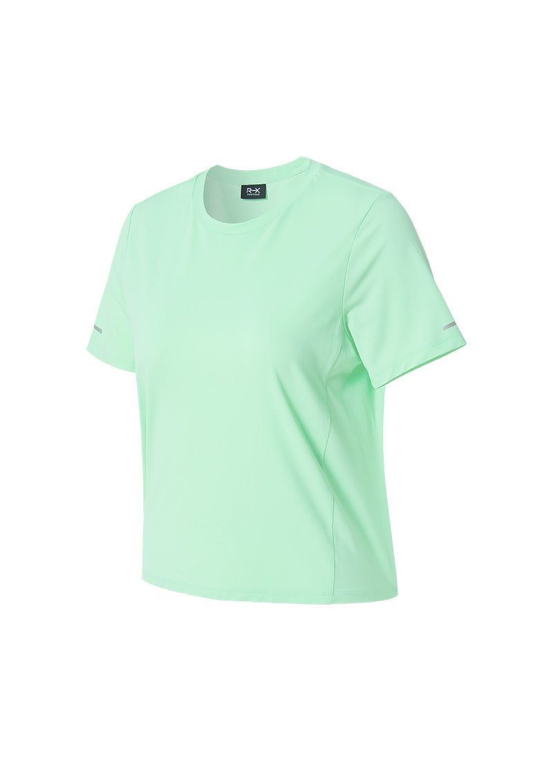 RX Air Mesh Crop Short Sleeve Women's Workout Top - Breathable Athletic Shirt for Running, Yoga & Gym