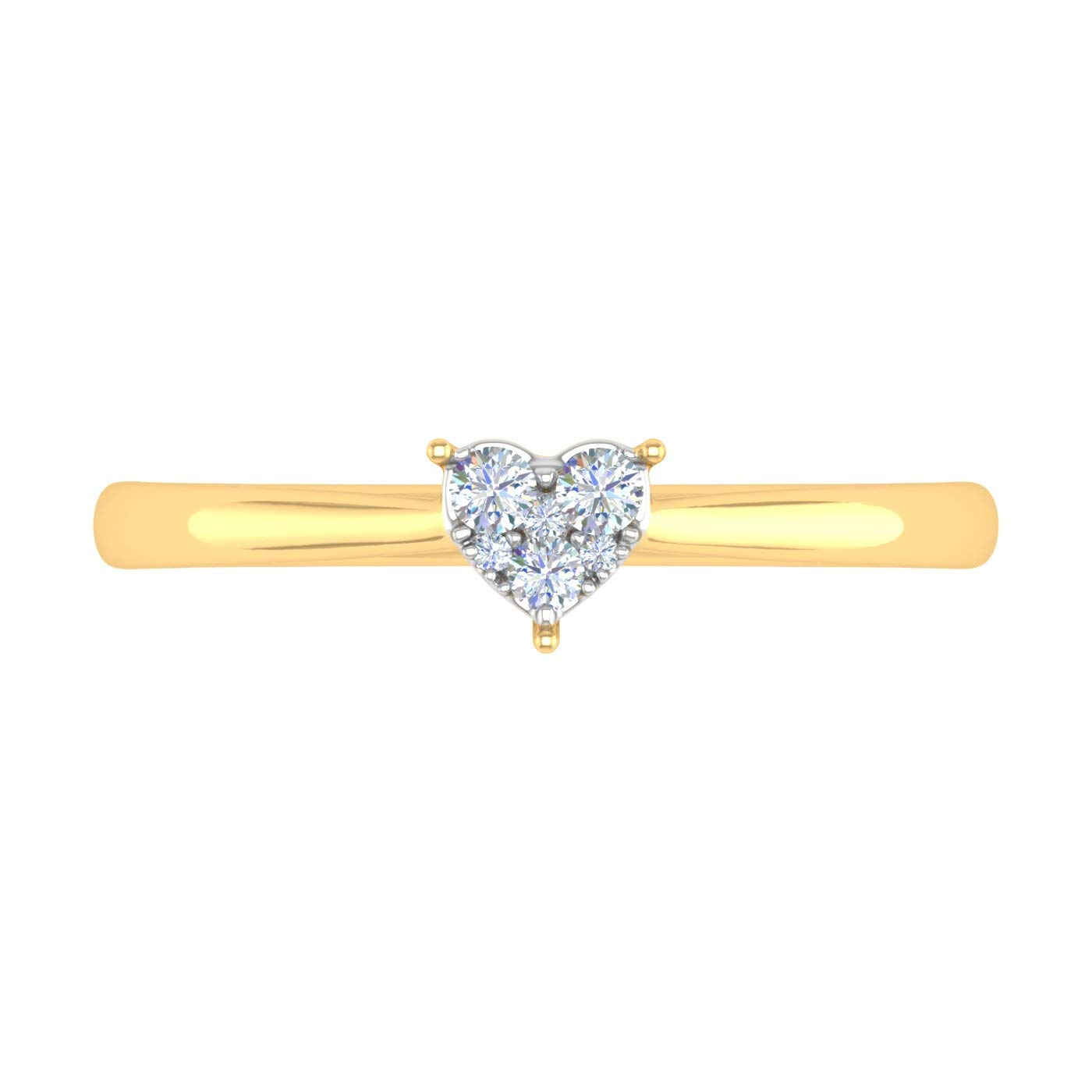 0.15 Carat Heart Shaped Diamond Ring in 10K Solid Gold - Dainty Promise Ring for Women, Valentine's Day Gift, Anniversary Jewelry for Her