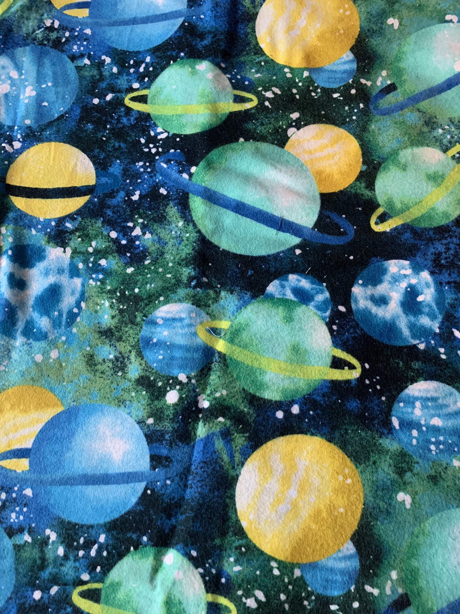 6 lbs Weighted Blanket with Planets Design for Lap - Soft Flannel & Machine Washable - Ready to Ship - Perfect for Stress Relief, Anxiety & Better Sleep