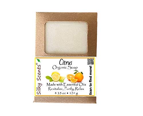 Citrus Soap Bar - 100% Natural Organic Handmade Soap with Essential Oils - Vegan, Cruelty-Free, Chemical-Free - Perfect for Sensitive Skin & Daily Use