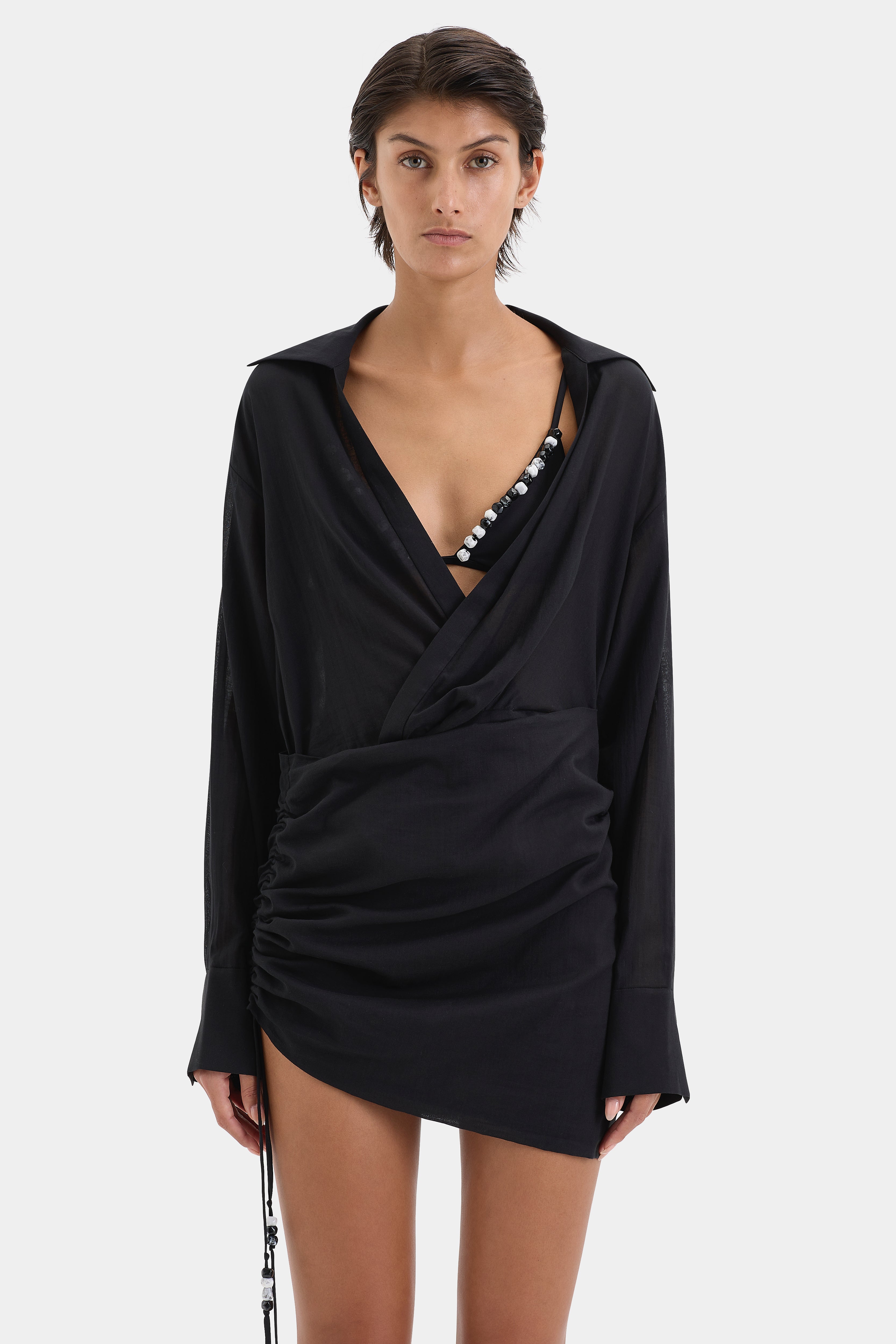 Azura Mini Dress - Women's Flowy Summer Dress with Short Sleeves & Pockets | Perfect for Beach, Vacation, and Casual Outings