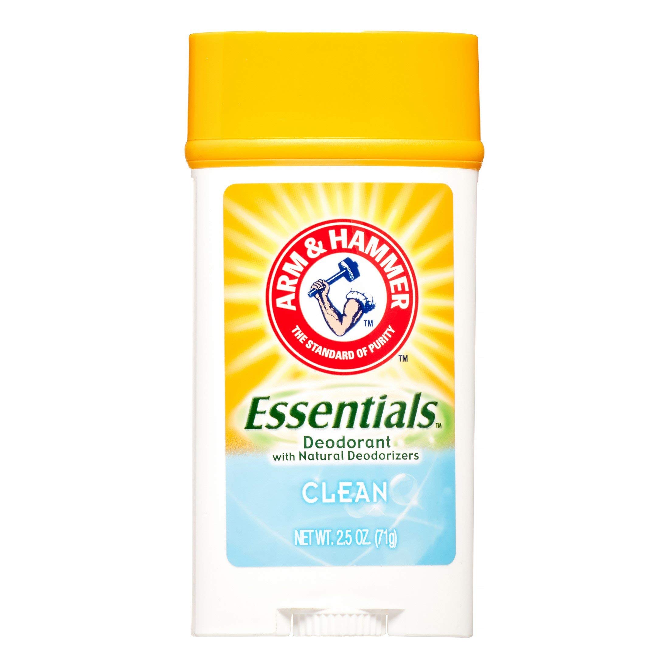 Arm & Hammer Essentials Natural Deodorant with Baking Soda - 2.5 oz, Aluminum Free, Cruelty Free & Vegan for Men & Women - Fresh & Clean All Day for Workouts & Daily Use