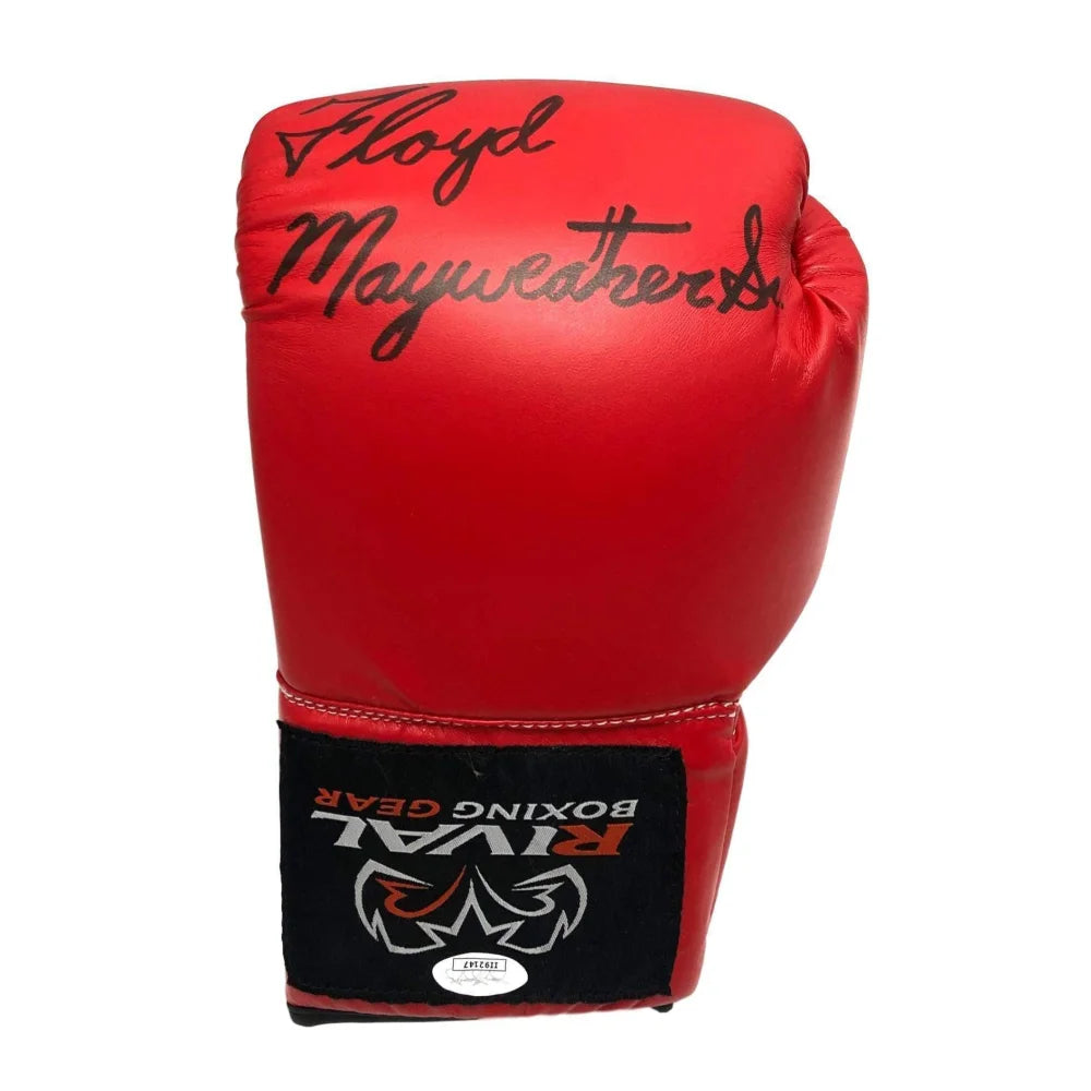 Floyd Mayweather Sr. Autographed Boxing Glove - Hand Signed by Legendary Trainer - JSA COA Authenticated - Red - Perfect for Boxing Memorabilia Collections & Man Cave Decor