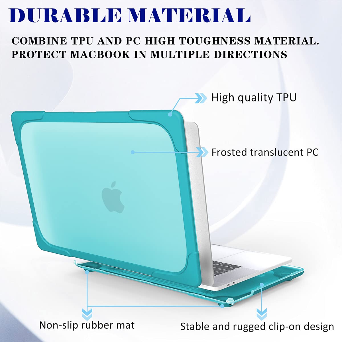 **Shockproof Hard Shell Case for MacBook Pro 16 inch (Model A2141, 2019-2020) - Heavy Duty Protection, Sky Blue - Perfect for Travel, Work & School**