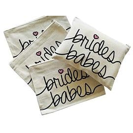 Bridesmaid Toiletry Makeup Bag Set - 4 Pack Wedding Party Essentials - Perfect Bachelorette Gifts for Bride Squad - Great for Travel, Bridal Showers & Girls' Getaways