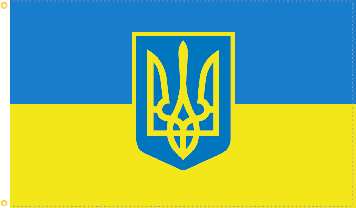 5'x8' Ukraine Trident Flag - 100D Rough Tex® Durable Ukrainian National Flag - Perfect for Outdoor Display, Parades & Patriotic Events