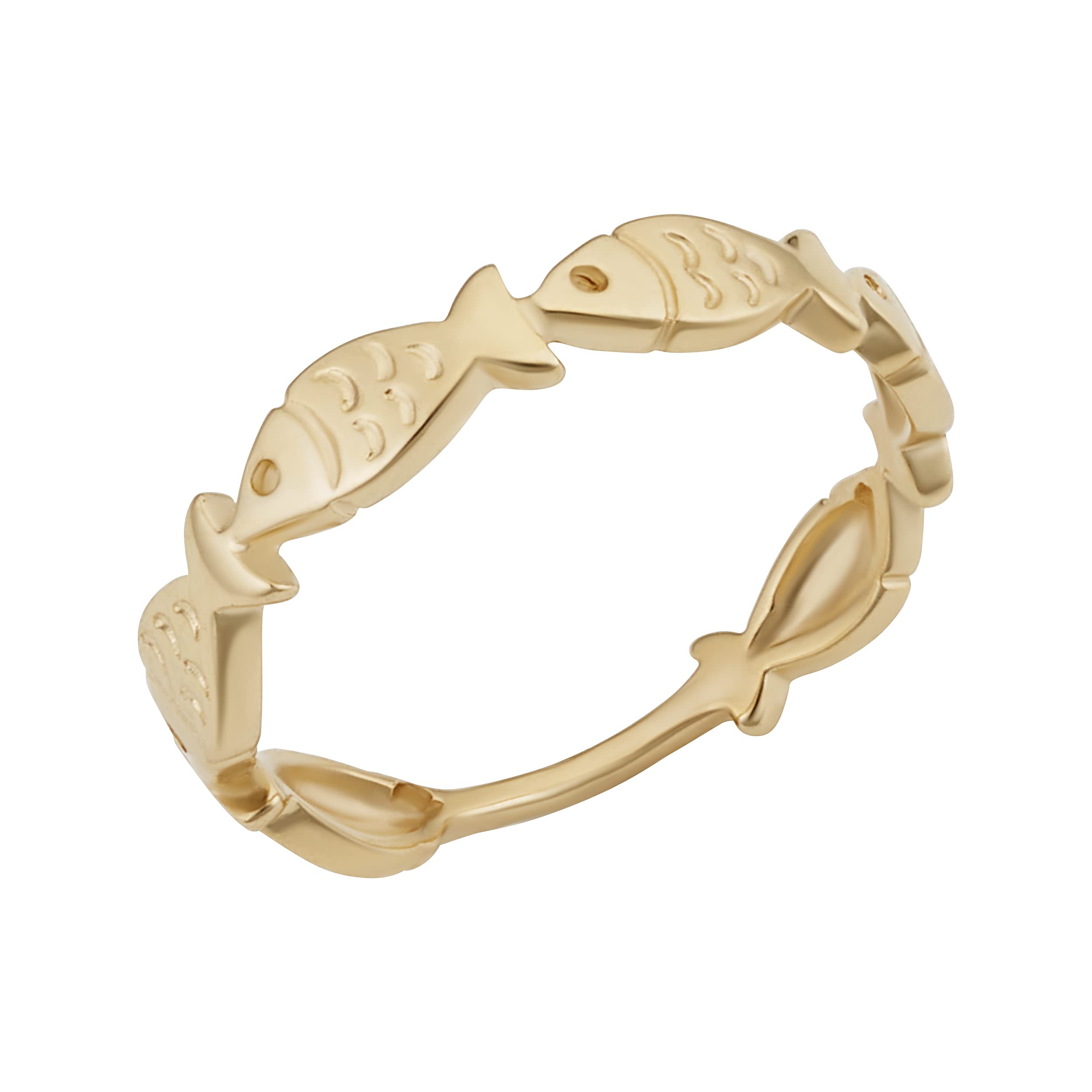 14K Yellow Gold Fish Ring - Handcrafted in Italy | Elegant Jewelry for Women, Perfect Gift for Birthday, Anniversary & Special Occasions