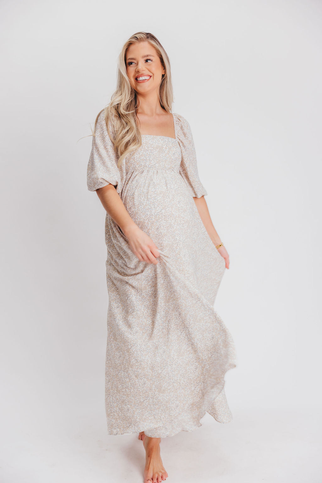 Elegant Mona 'Love Story' Maxi Dress - Bump Friendly & Inclusive Sizing (S-3XL) | Perfect for Maternity, Weddings & Special Occasions