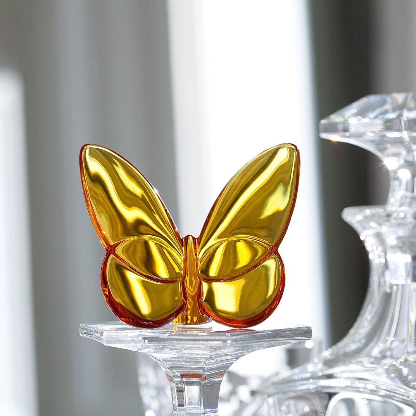 Baccarat Amber Butterfly Necklace - Elegant Crystal Jewelry for Women, Perfect for Parties, Weddings & Special Occasions