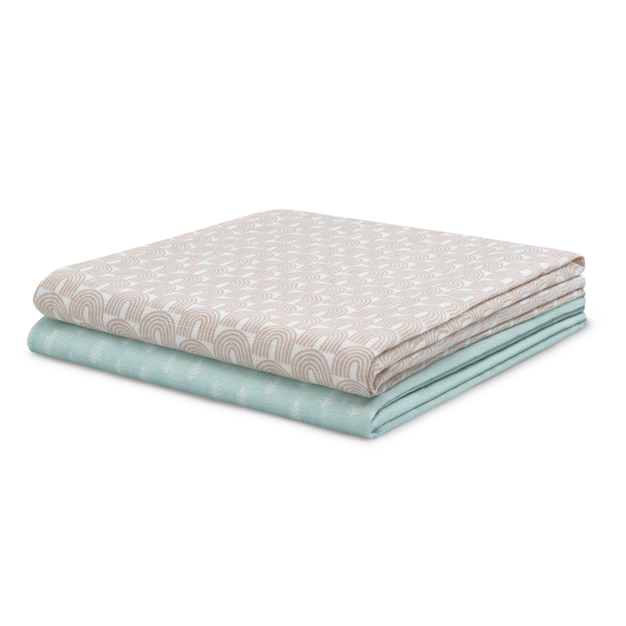 100% Cotton Muslin Baby Receiving Blankets - Soft & Breathable Swaddle Blankets for Newborns - 2 Pack Set - Perfect for Swaddling, Nursing & Stroller Use