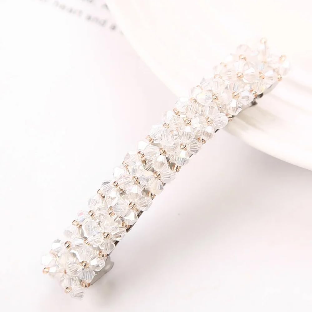 Shining Diva Fashion Crystal Hair Clips for Women, Girls & Kids - Elegant French Barrette Hair Accessories Set for Parties, Weddings & Daily Wear