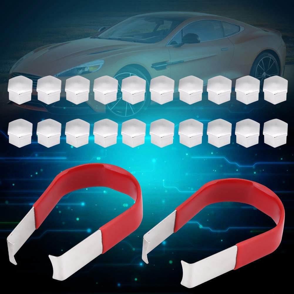 20pcs 19mm Chrome Universal Wheel Nut Bolt Covers with Removal Tool - Durable Lug Nut Caps for Cars, Trucks & SUVs - Perfect for Wheel Protection & Custom Styling