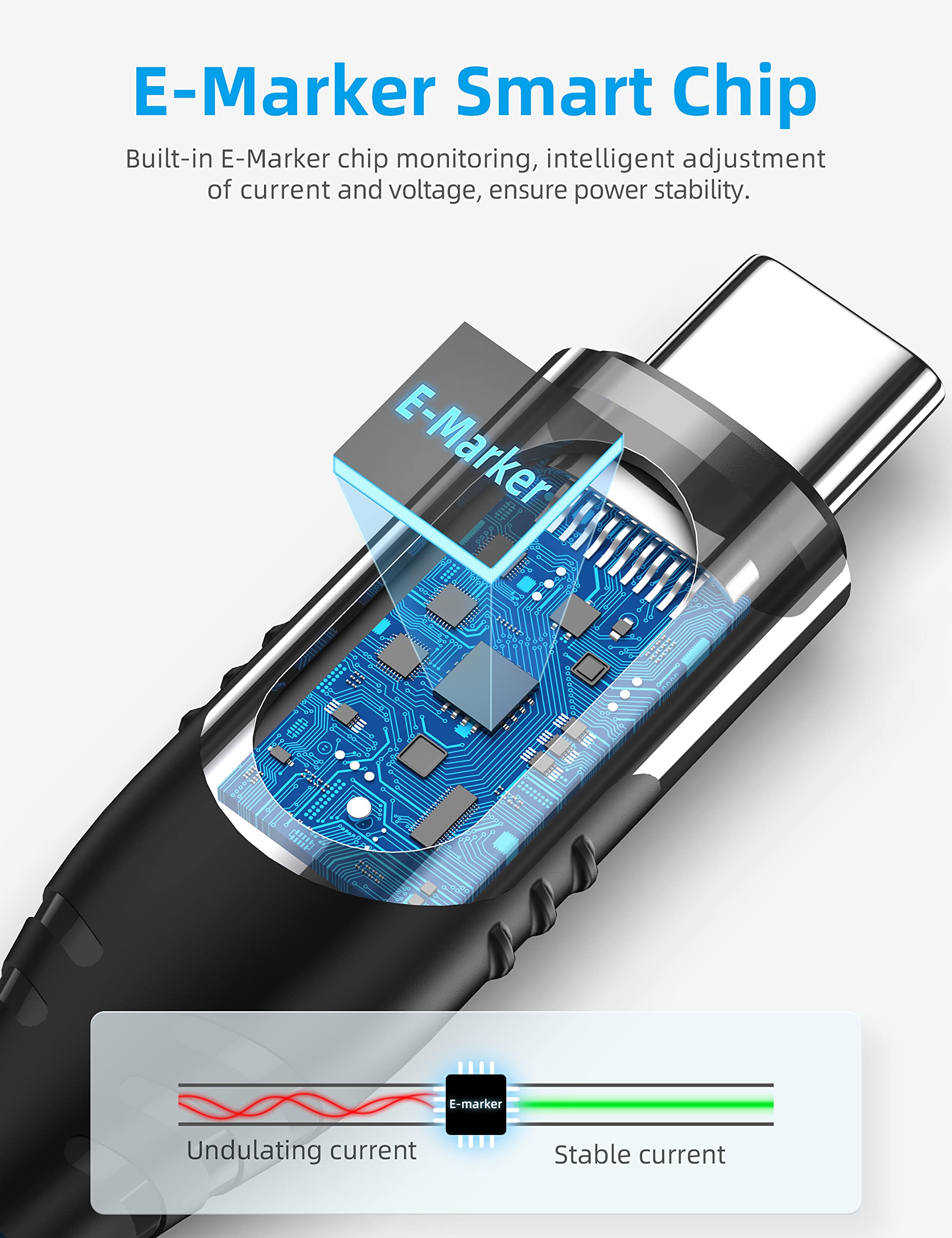 100W USB C to USB C Charger Cable with LED Display - PD Fast Charging Cable for iPhone 16/15 Pro Max, Galaxy S24/S23 Ultra, Huawei, MacBook Pro, Steam Deck (3M) - Perfect for Travel, Office & Home Fast Charging