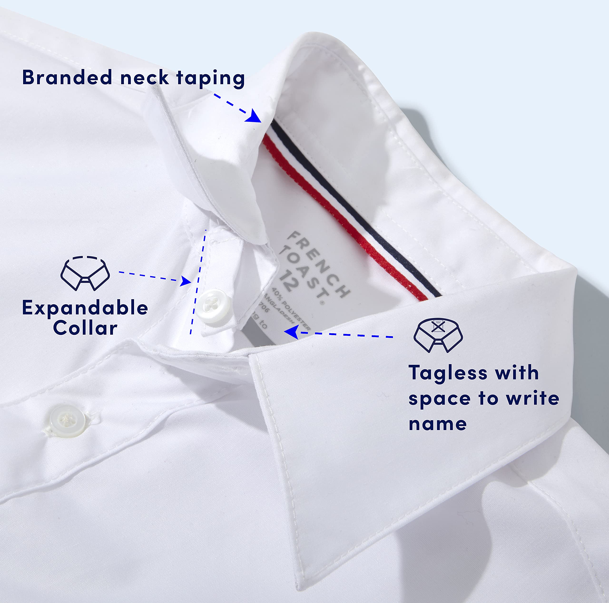 French Toast Boys' Short Sleeve Classic Poplin Dress Shirt (Standard & Husky) | Formal & Casual Wear for School, Parties & Special Occasions