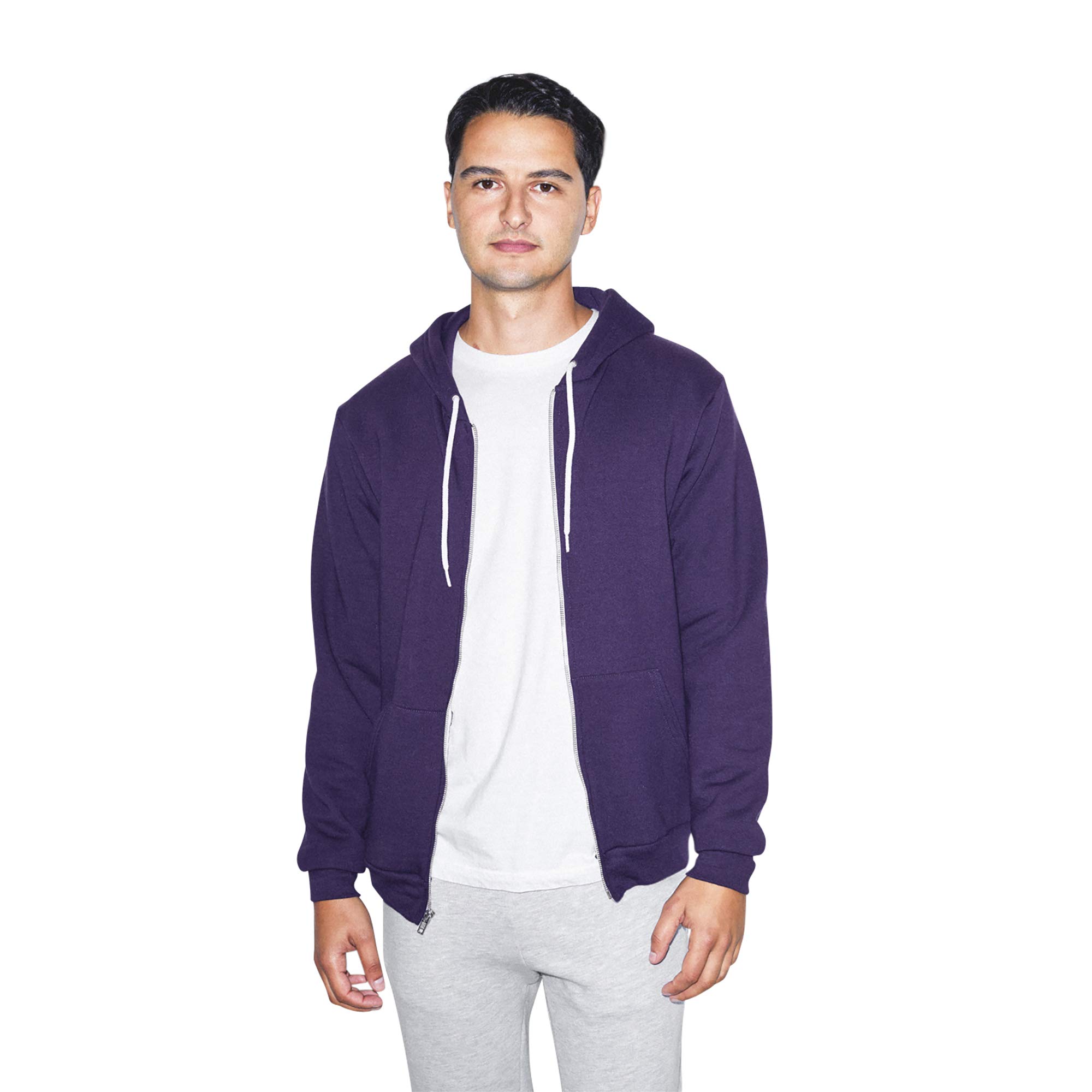 American Apparel Men's Flex Fleece Long Sleeve Zip Hoodie - Soft & Comfortable Pullover for Casual Wear, Workout & Outdoor Activities