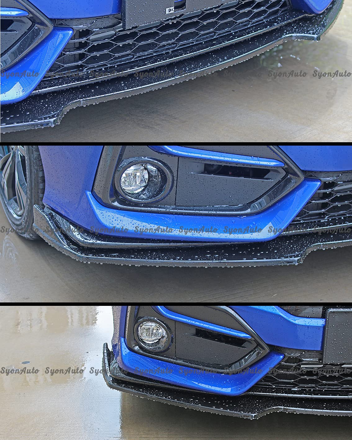2016-2021 Honda Civic Hatchback & Si JDM Gloss Black Front Bumper Lip Splitter - Aerodynamic Body Kit for Street Racing & Car Customization - Perfect for Performance Upgrades & Show Car Appearance
