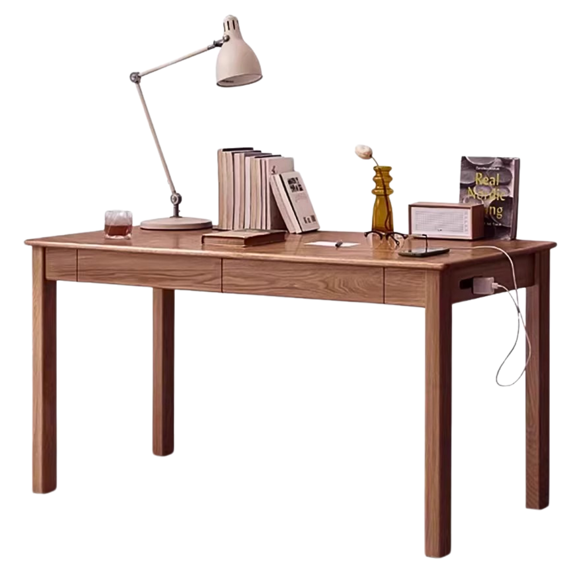 63x27.6x29.5 inch / 160x70x75сm / walnut color / Ash double drawer desk