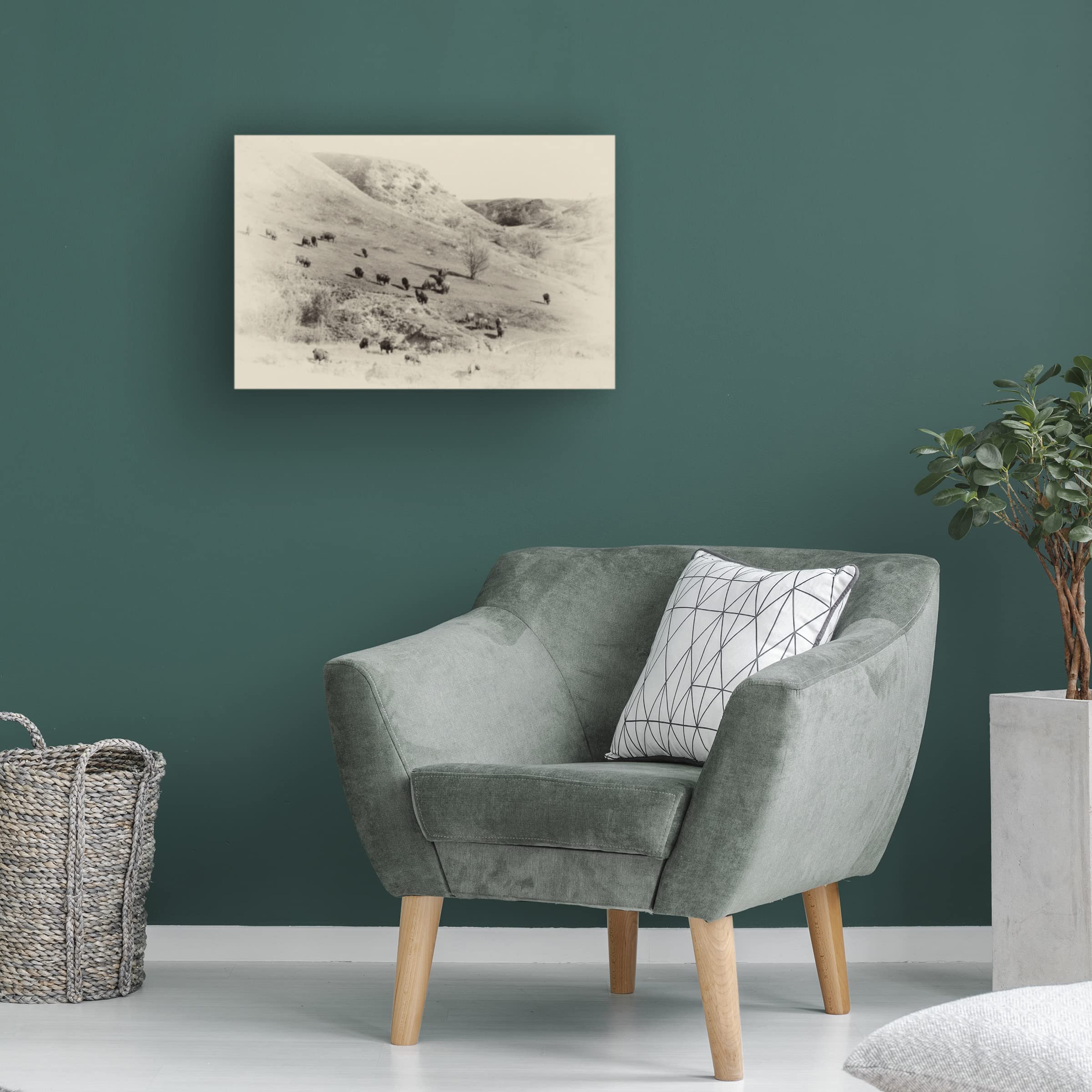 Gordon Semmens 'Badlands Antique 08' Canvas Art Print - 16x24 Inch Western Landscape Wall Decor - Perfect for Living Room, Office & Ranch Style Home Decor