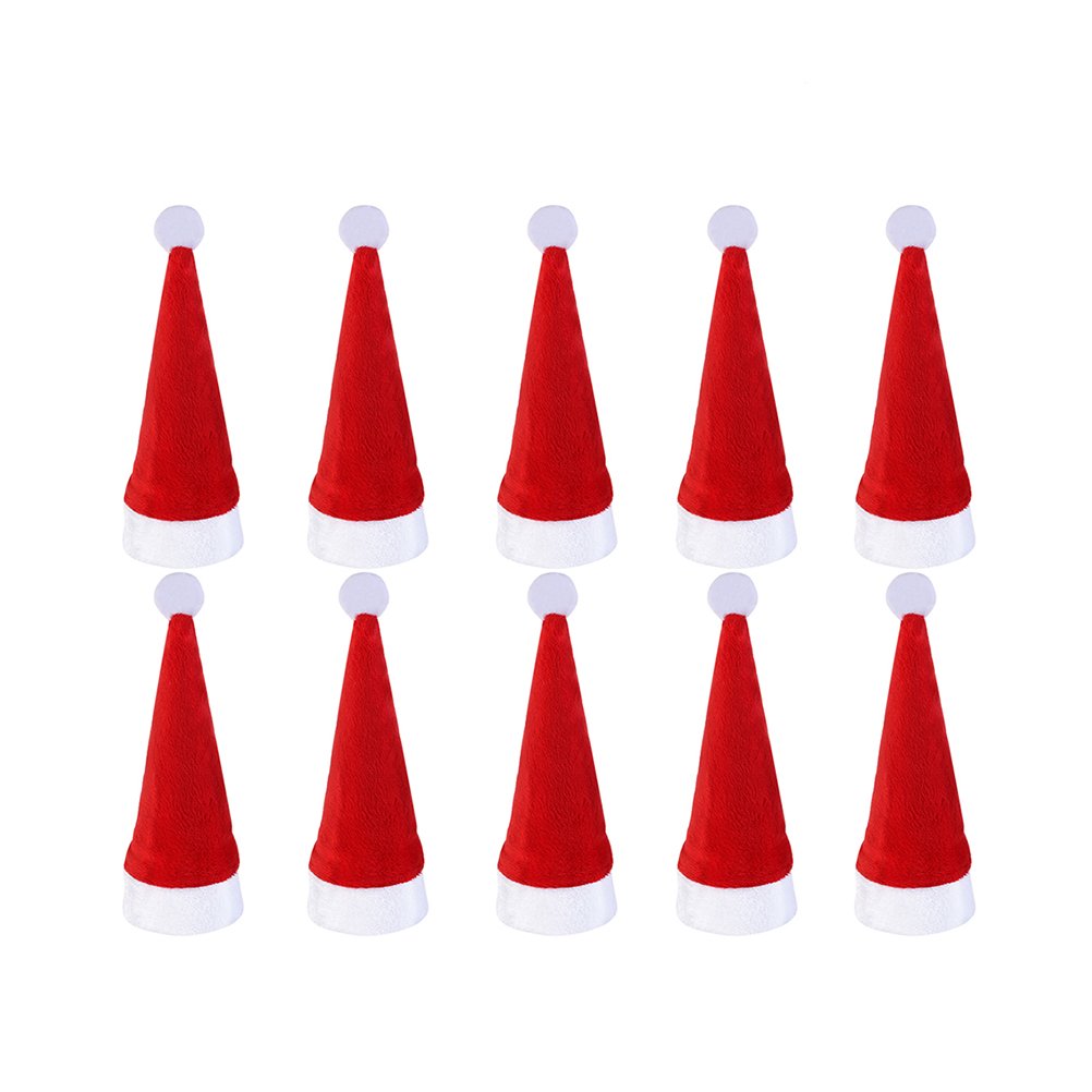 iFundom 10pcs Santa Hat Christmas Silverware Holders - Festive Cutlery Pockets for Dinner Tableware, Spoon Fork Bags & Wine Bottle Covers - Perfect for Holiday Parties, Family Gatherings & Christmas Decorations