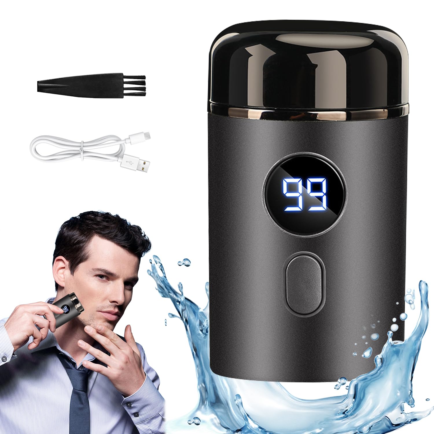 Unisex Mini Portable Electric Shaver - USB Rechargeable IPX7 Waterproof Travel Razor for Men & Women, Perfect for Car, Gym, and Business Trips (Grey)