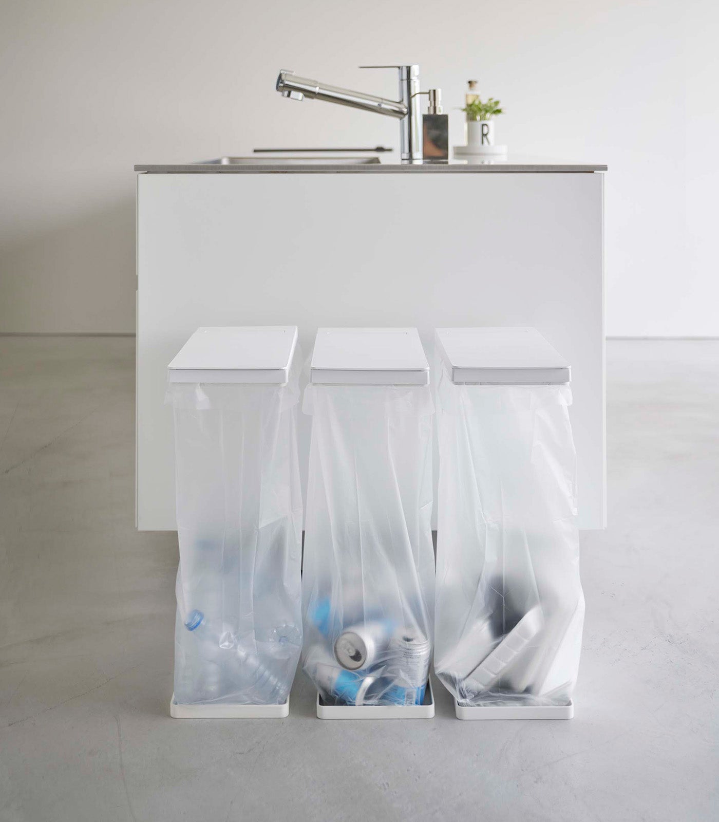 Stainless Steel Garbage Bag Holder with Lid - Durable Trash Can for Kitchen, Bathroom & Office Waste Disposal