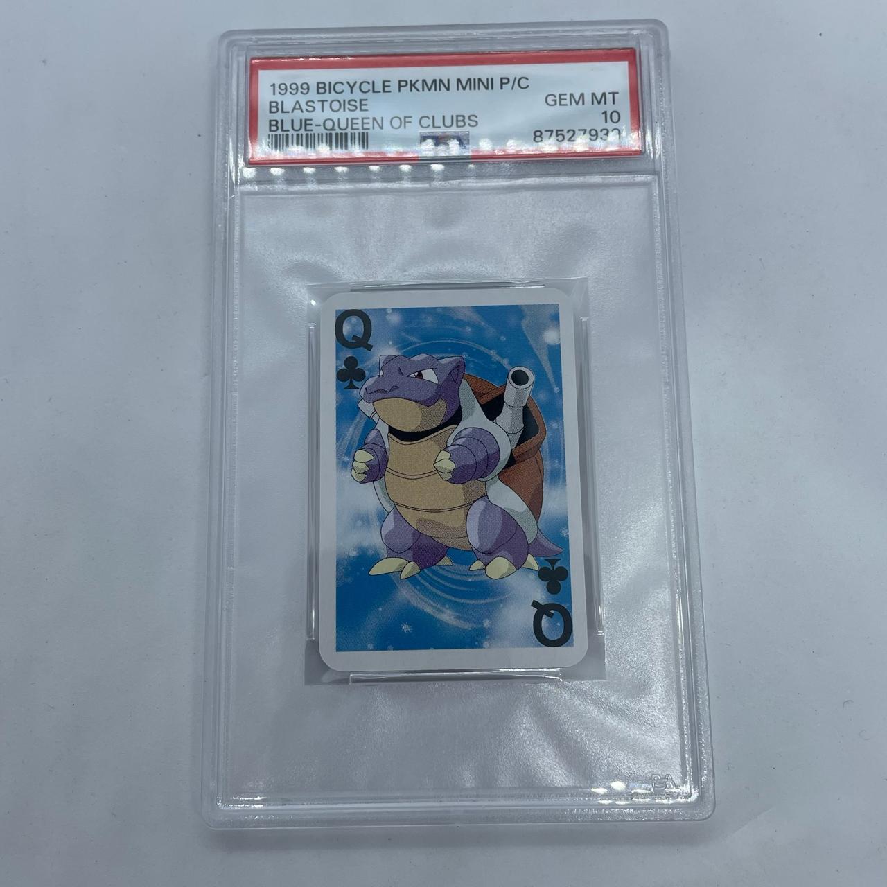 Bicycle Pokemon Mini Poker Playing Cards - Blastoise Queen of Clubs PSA 10 Graded | Rare Collectible Card for Trading, Gaming & Display