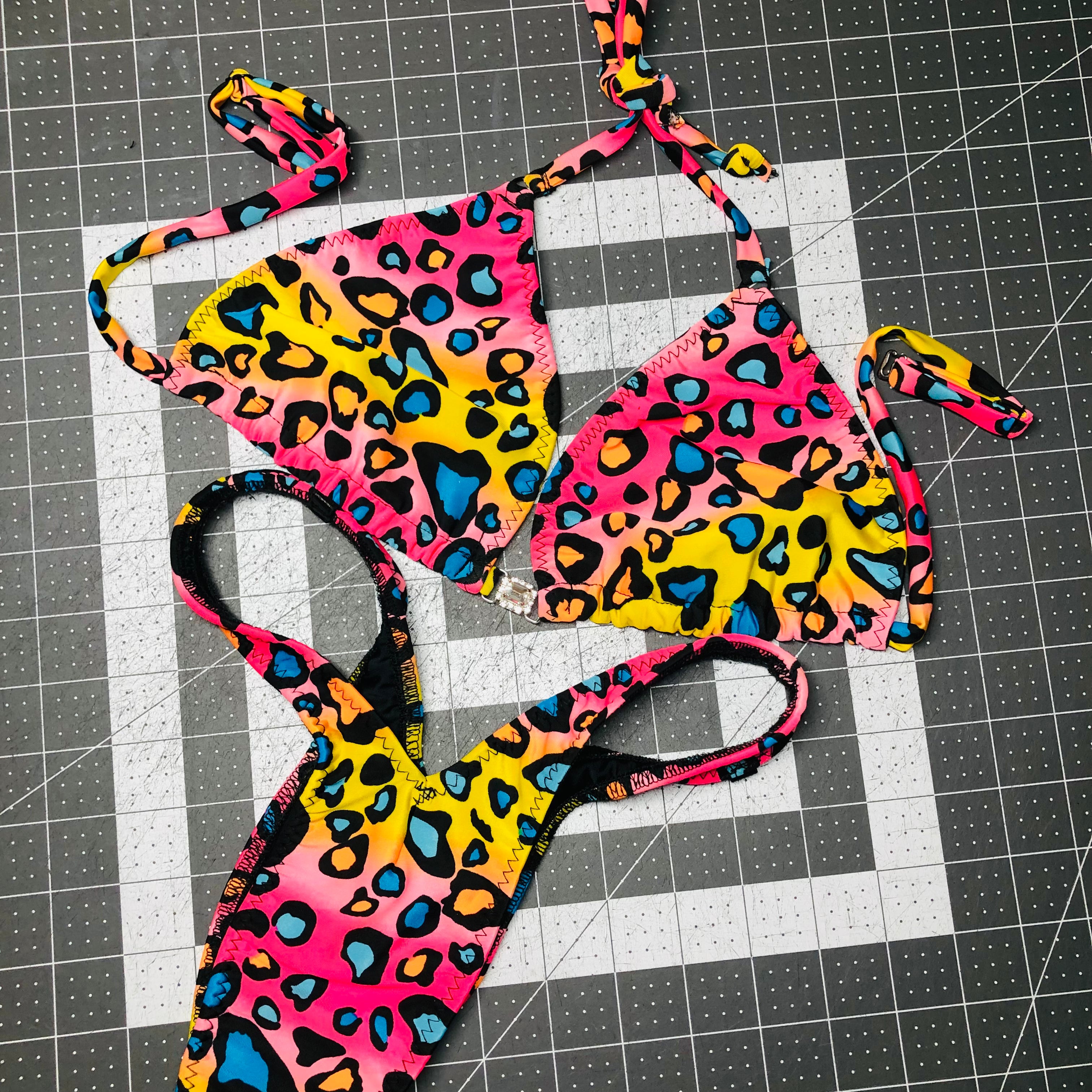 Pink Orange Leopard Figure Posing Practice Suit - Anime Cosplay & Drawing Reference for Artists - Perfect for Art Class, Photography & Character Design