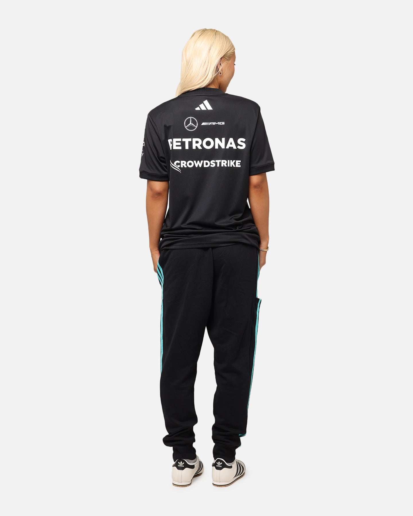 Adidas x Mercedes AMG Petronas Formula One F1 2025 Team Driver T-Shirt - Black - Official Motorsport Fan Gear for Racing Enthusiasts and F1 Supporters
