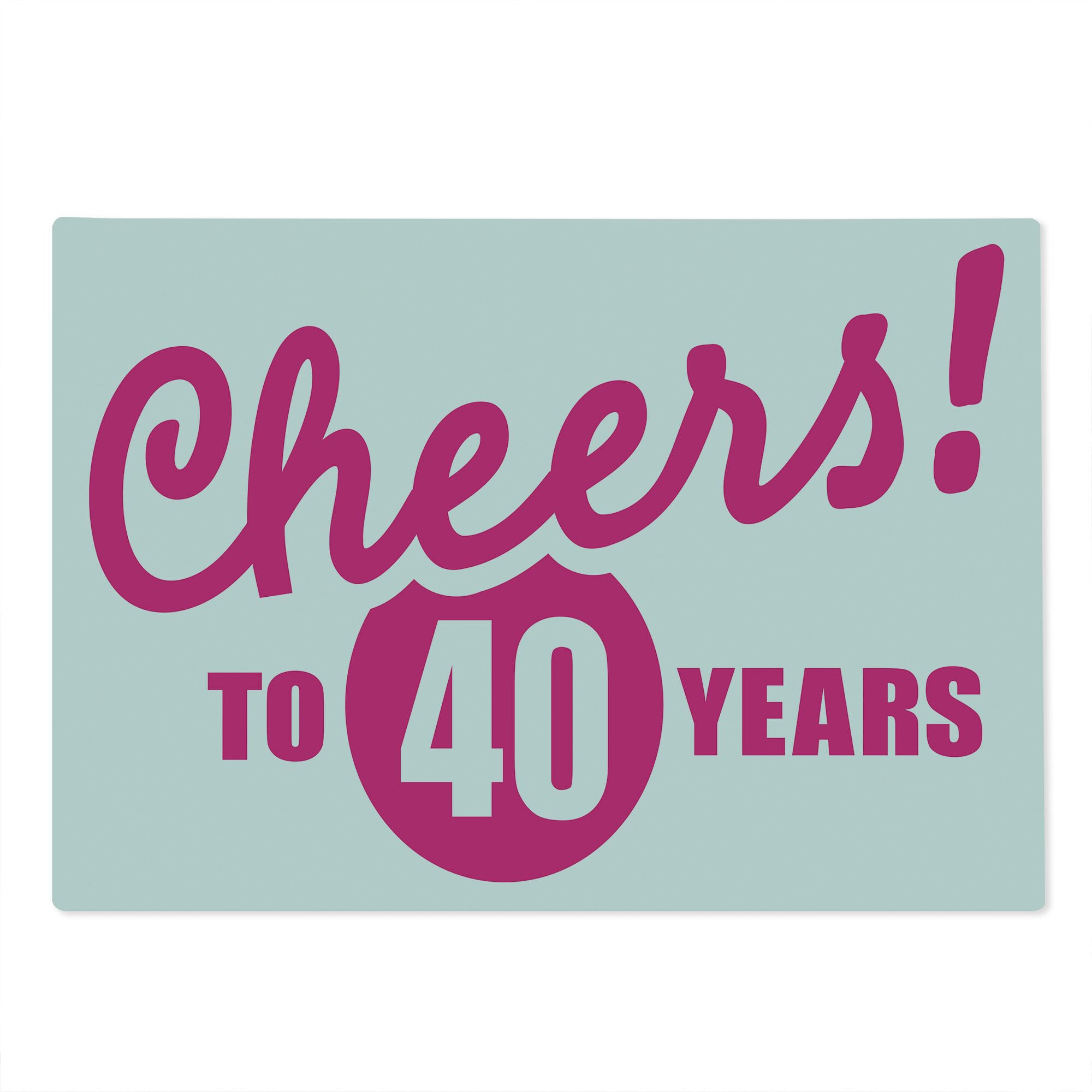 Ambesonne 40th Birthday Cutting Board - Happy Mood Greeting with Handwriting in Hot Pink - Tempered Glass Serving Board for Parties, Large Size (Hot Pink & White) - Perfect for Birthday Celebrations, Kitchen Decor & Gift Giving