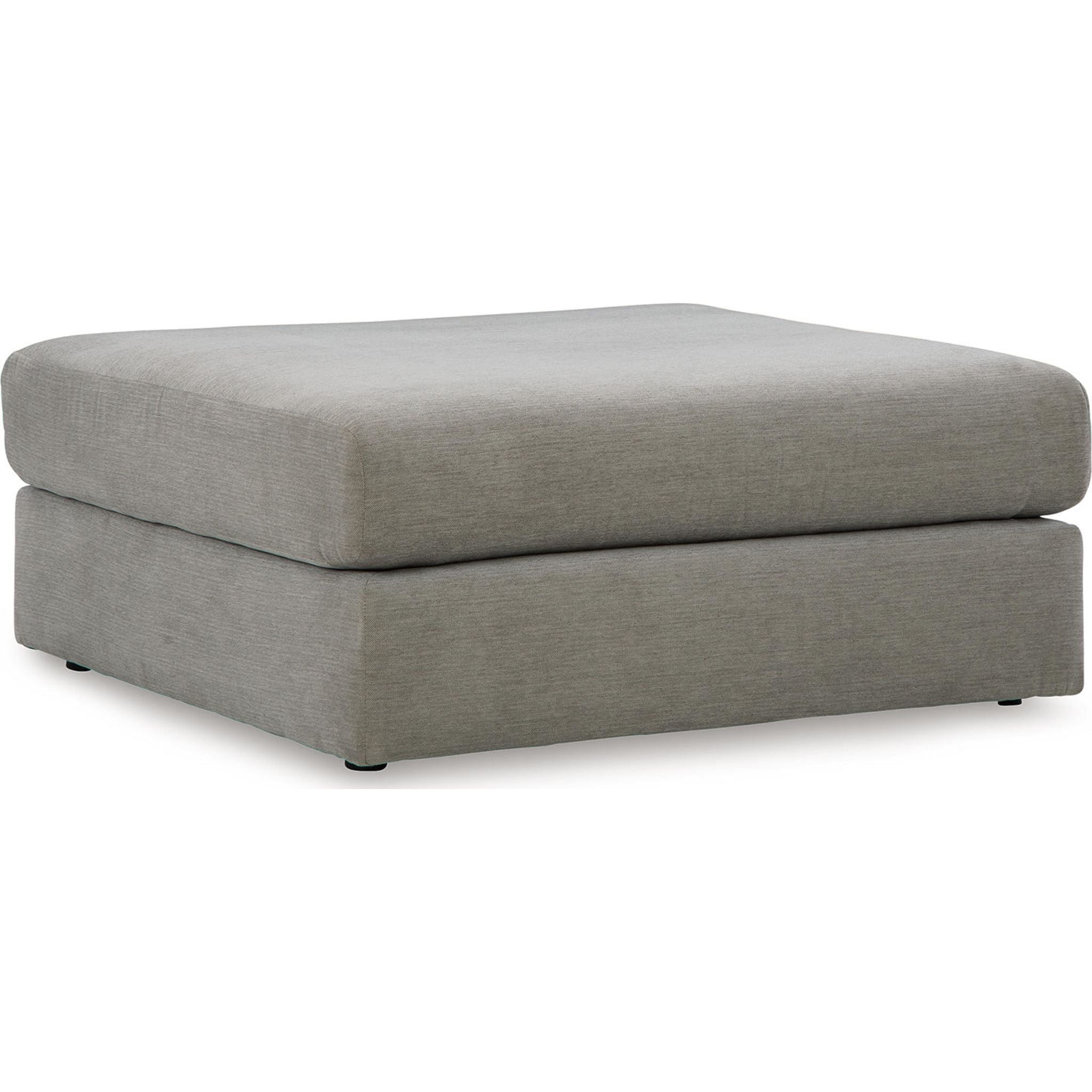 Avaliyah Oversized Accent Ottoman in Ash Gray - Modern Footrest Pouf for Living Room, Bedroom & Home Decor