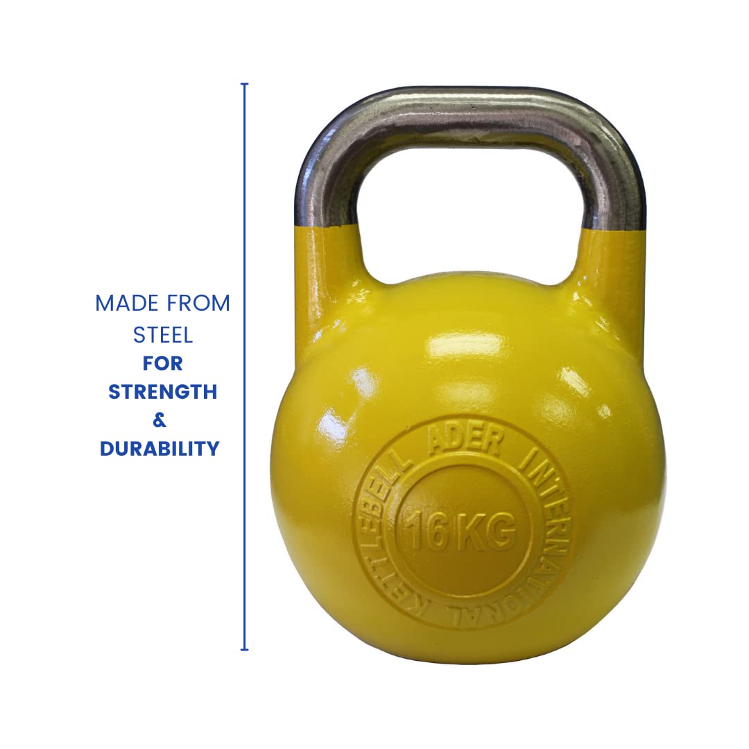 Ader Pro-Grade 16kg Kettlebell for CrossFit, Strength Training & Home Gym Workouts - Premium Cast Iron Weight for Fitness Enthusiasts