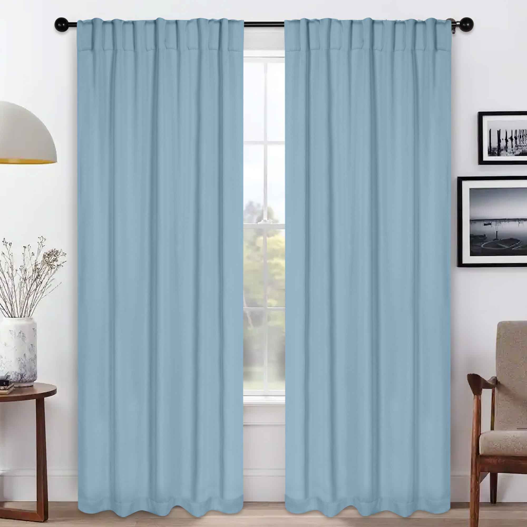 Premium Blackout Curtains for Bedroom - Solid Room Darkening Thermal Insulated Drapes with Back Tabs (Set of 2 Panels) - Perfect for Home Theater, Nursery & Light Sleepers