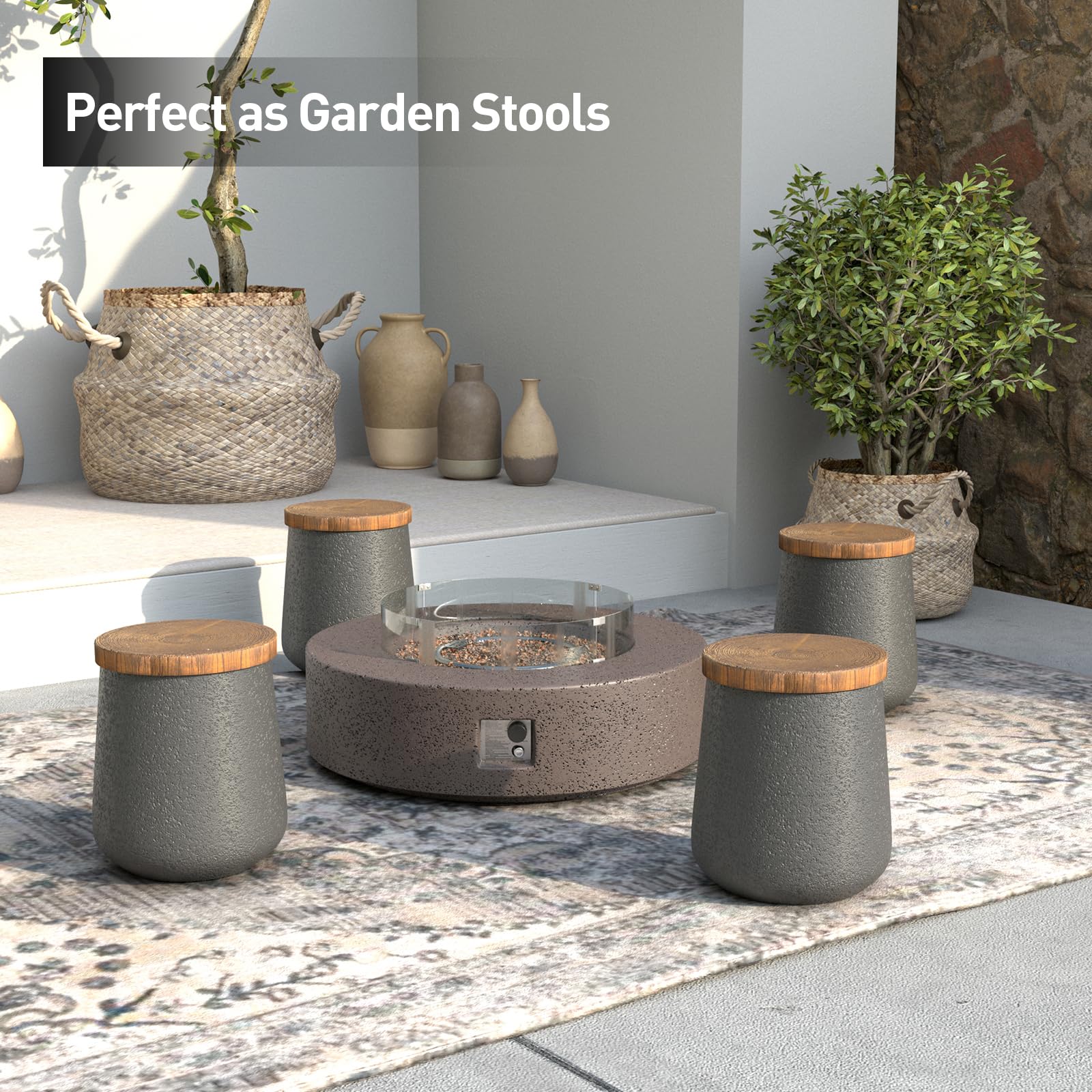 **SUNBURY Small Outdoor Side Table Set of 2 - 13