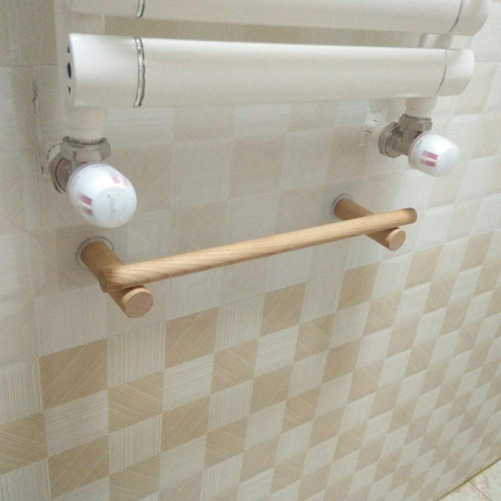 Cabilock 1-Piece Wooden Towel Rack - No Drill Single Towel Bar Hanger for Bathroom, Kitchen & Dorm Room Organization