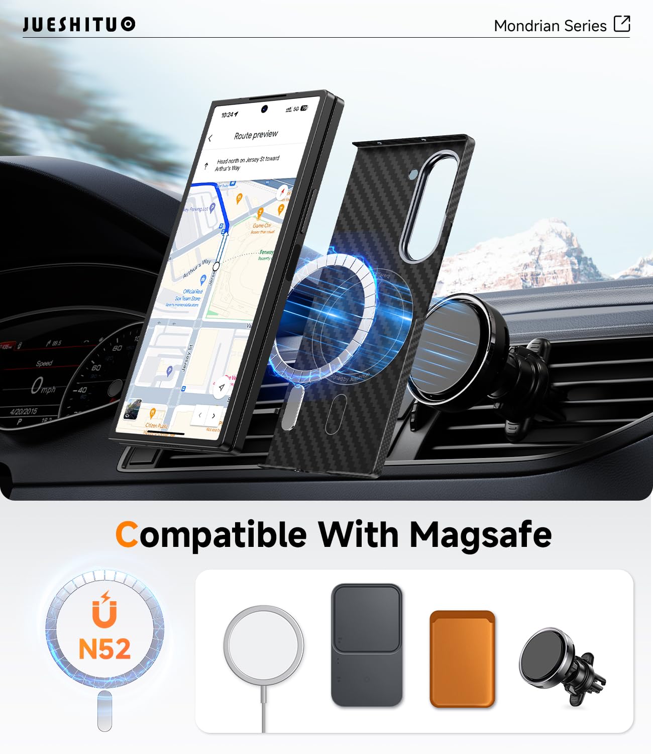 Samsung Galaxy Z Fold 6 Case - Ultra Slim Lightweight 600D/1500D Aramid Fiber Magnetic Cover with Carbon Fiber Texture | Magsafe Compatible | Perfect for Business Travel & Daily Protection