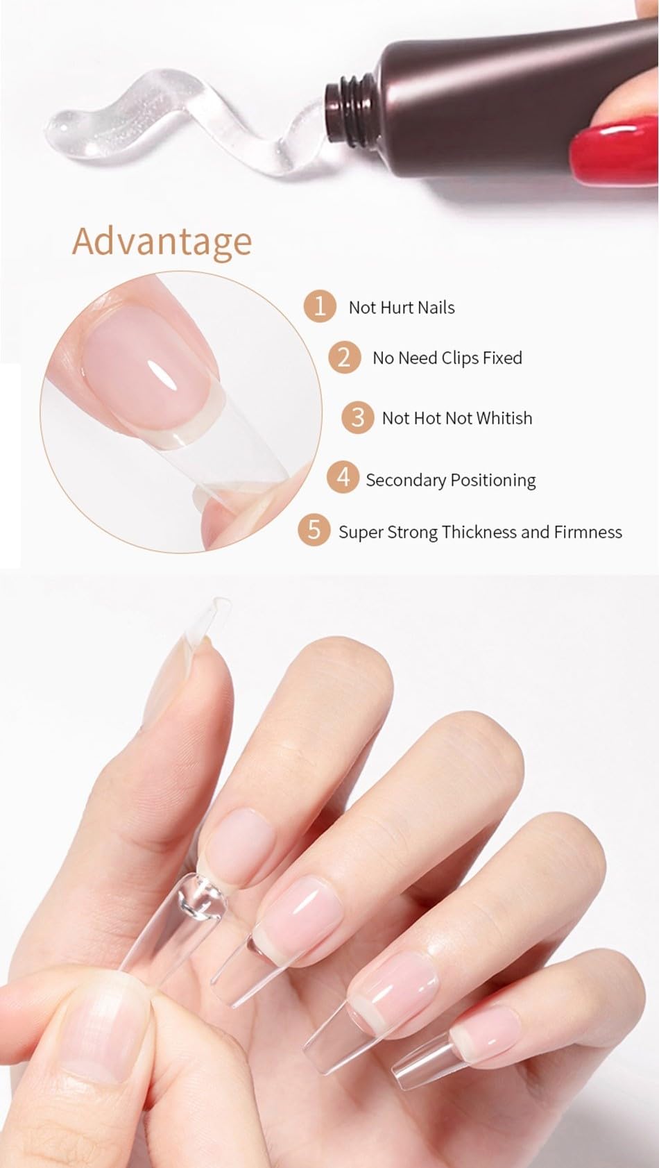 INOG Professional Gel Nail Glue 20ML - Strong Adhesive for Soft Gel Nail Tips, Rhinestones & Nail Charms | Multi-Purpose Nail Art Glue for Salon & Home Manicures | Perfect for DIY Nail Extensions, Gem Decorations & Nail Repair