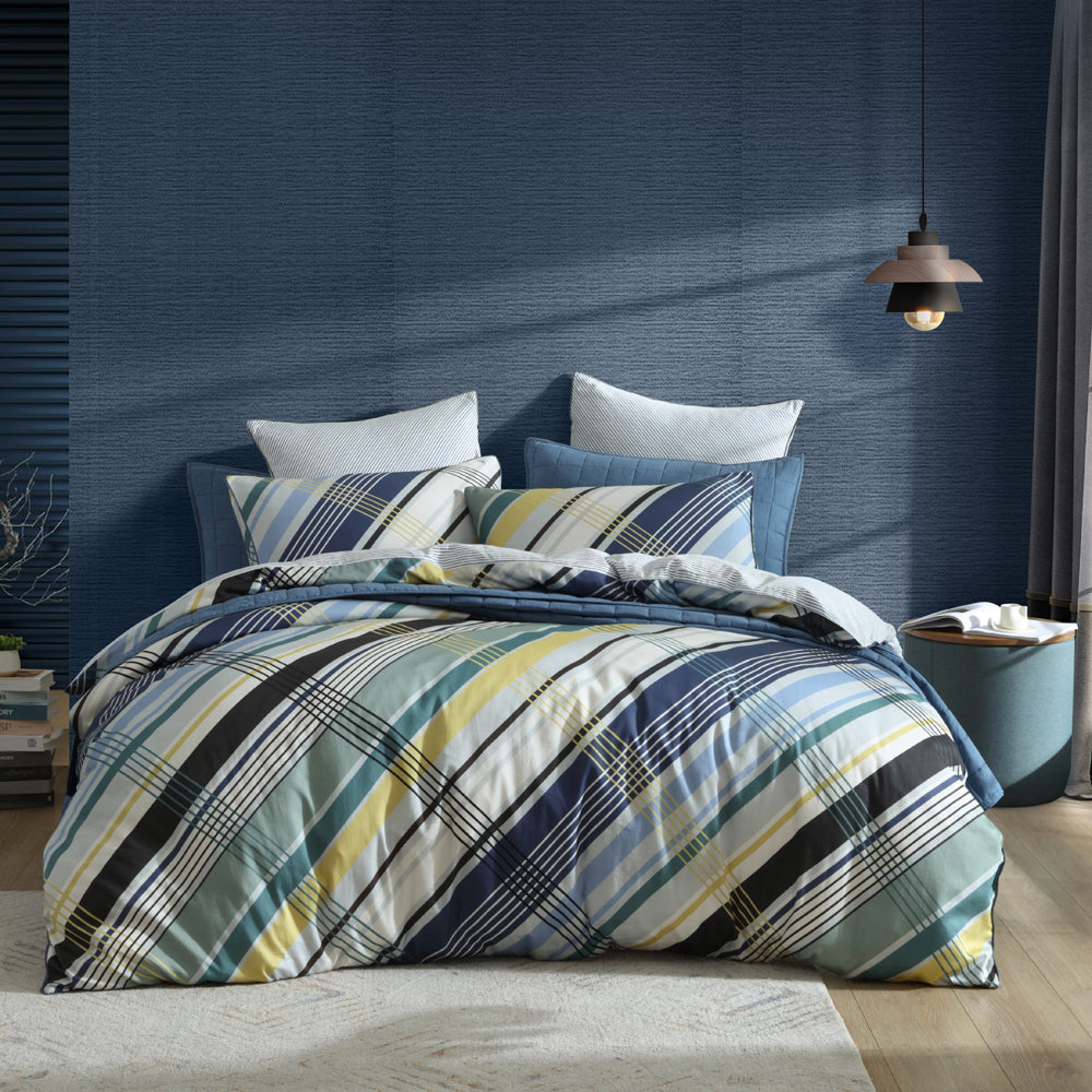 Beach House Blue Quilt Cover Set King Size - Coastal Bedding for Master Bedroom & Guest Room - Soft Luxury Quilt Cover for Beach Style Home Decor