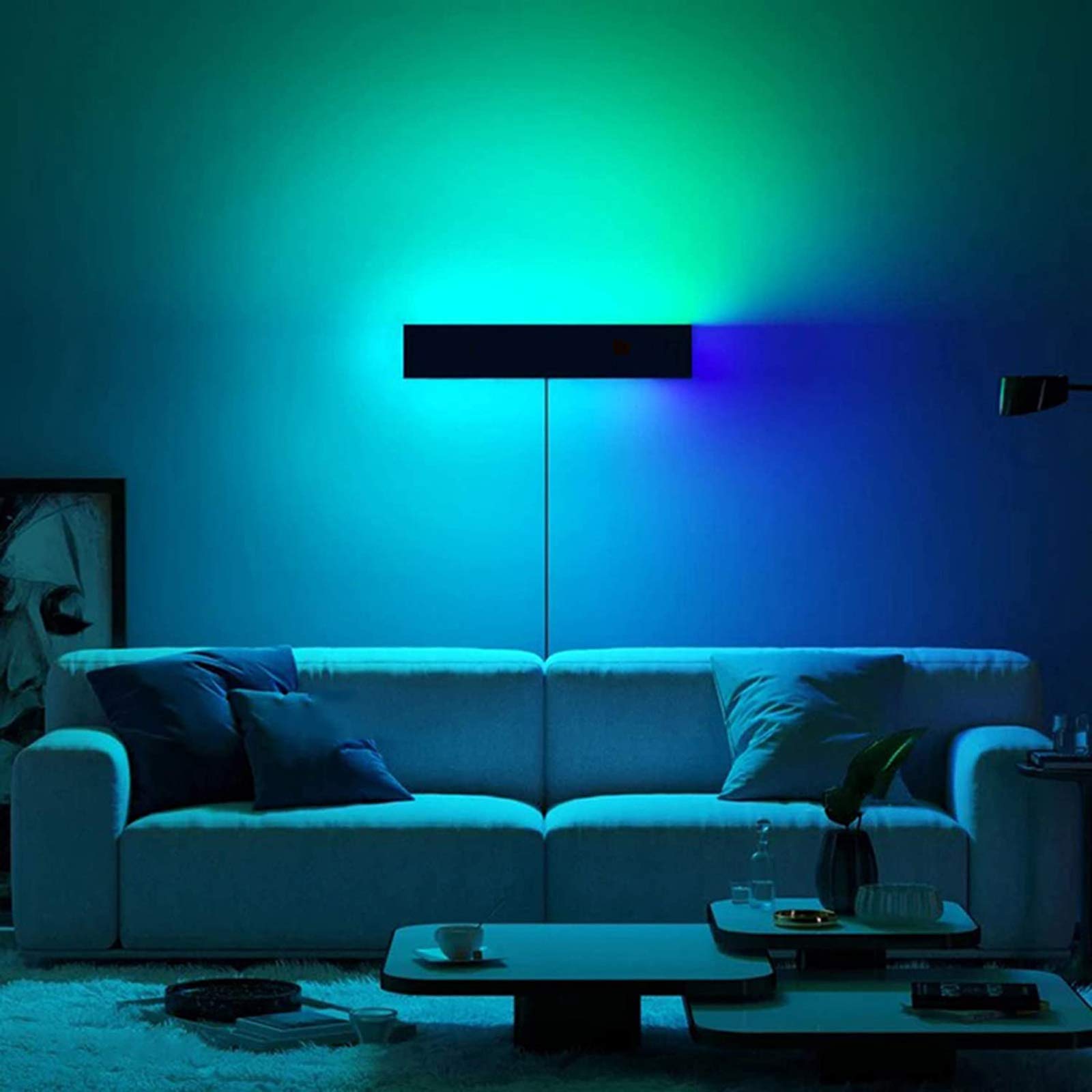 Modern RGB LED Wall Lamp - Voice Controlled Bedside Light for Bedroom & Living Room, Color Changing Indoor Lighting, No Glare (Perfect for Home Decor, Gaming Room, and Mood Lighting)