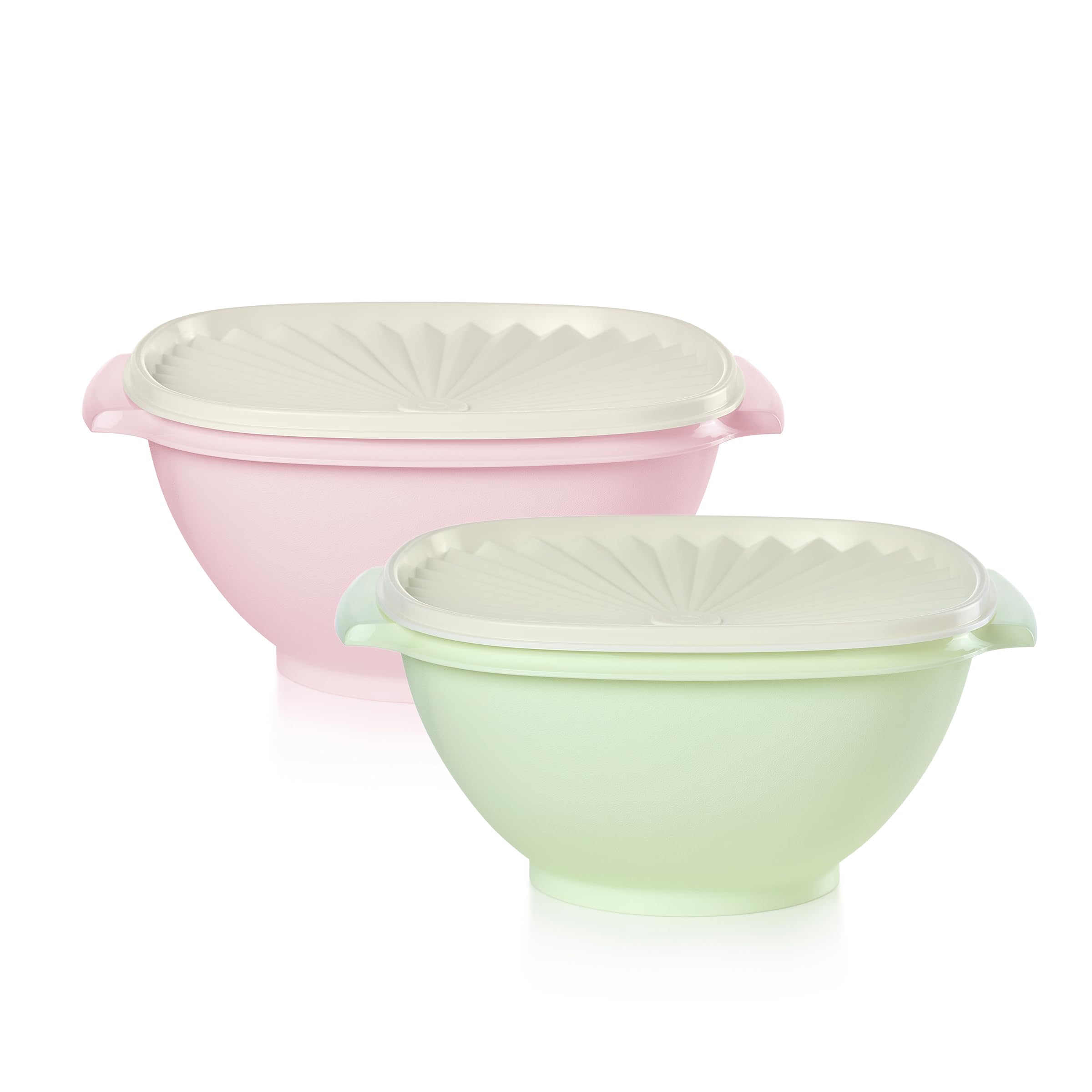 Tupperware Heritage Collection 11.75 Cup Bowl with Starburst Lid 2-Pack - Candy Floss Vintage Color, BPA Free & Dishwasher Safe (2.8L) - Perfect for Food Storage, Meal Prep, and Vintage Kitchen Decor