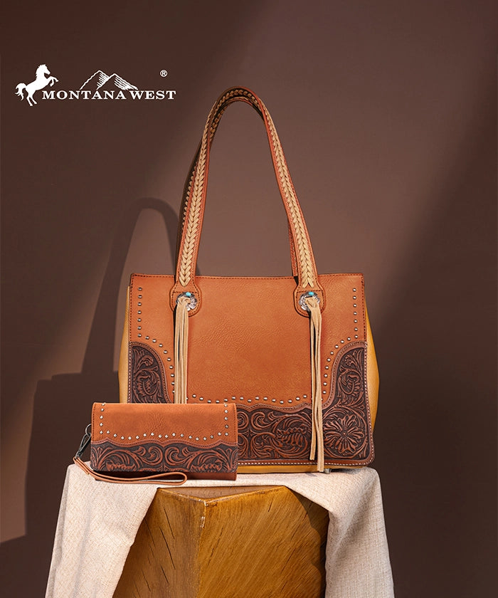 Montana West Leather Concealed Carry Tote Bag Set - Premium Gun Concealment Purse for Women | Perfect for Everyday Carry, Travel & Outdoor Activities