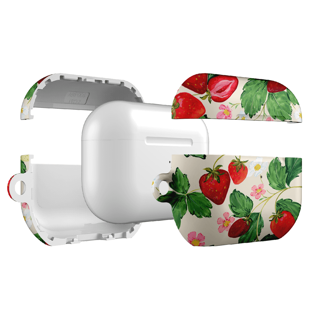 Premium AirPods Pro Case with Strawberry Patch Design - Cute & Protective Cover for Apple AirPods Pro - Perfect for Daily Use, Travel & Gifting