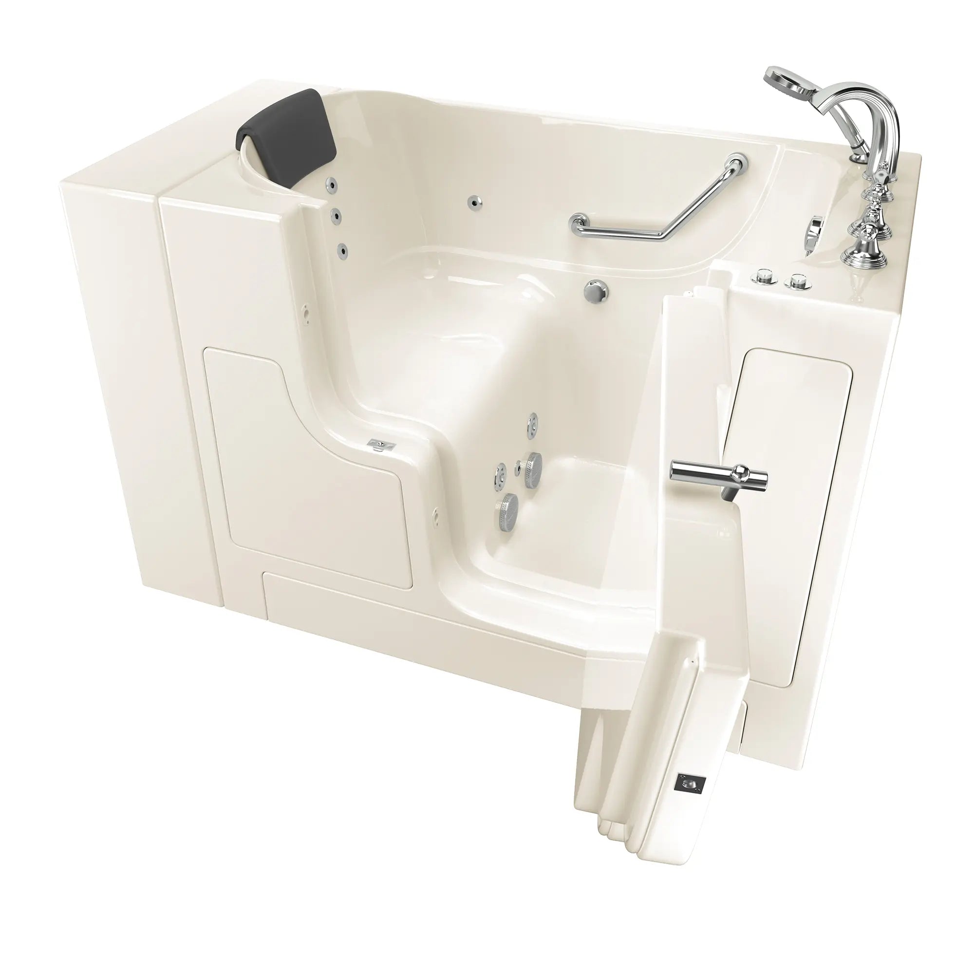 Premium 30 x 52 Inch Gelcoat Walk-In Bathtub with Whirlpool System - Right Hand Drain & Faucet - Ideal for Elderly & Mobility Assistance, Spa-Like Relaxation at Home
