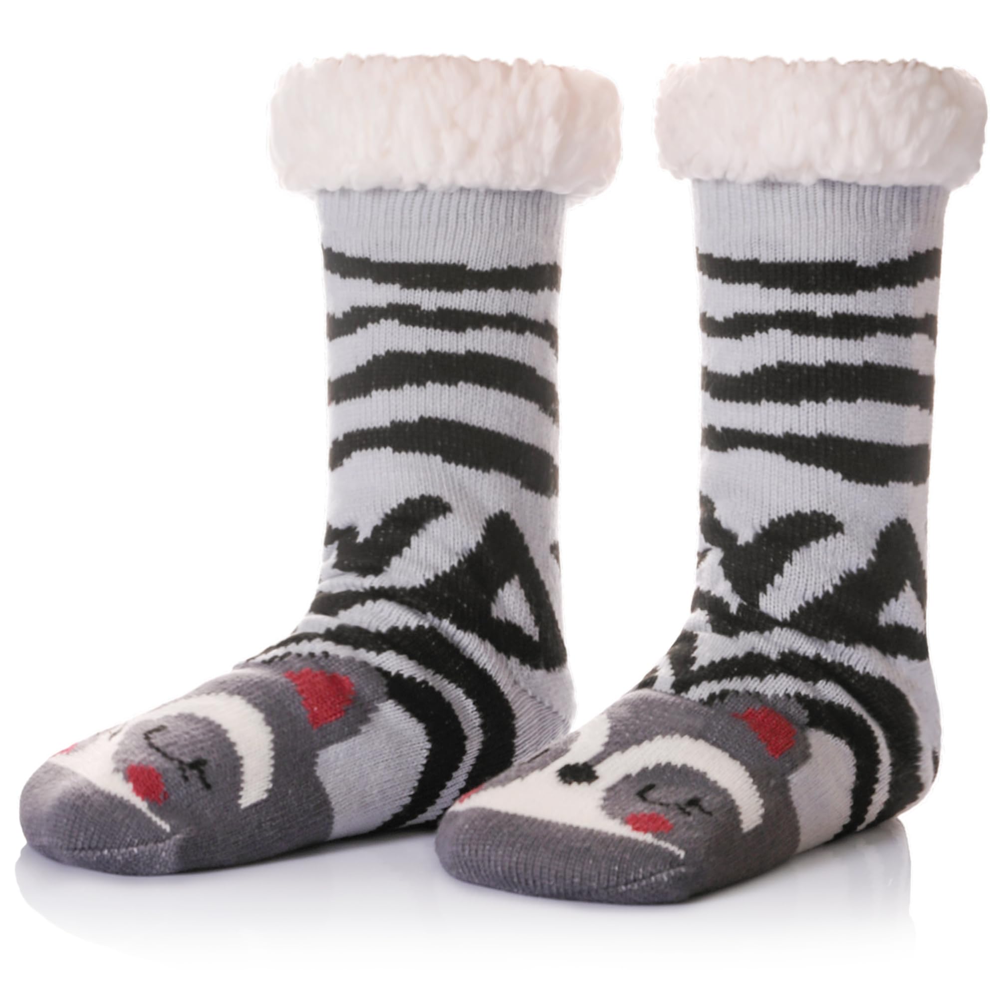 Women's Winter Knit Socks - Anti-Slip, Warm & Breathable Fuzzy Slipper Socks with Cute Animal Designs - Perfect for Home, Lounge & Cold Weather Comfort