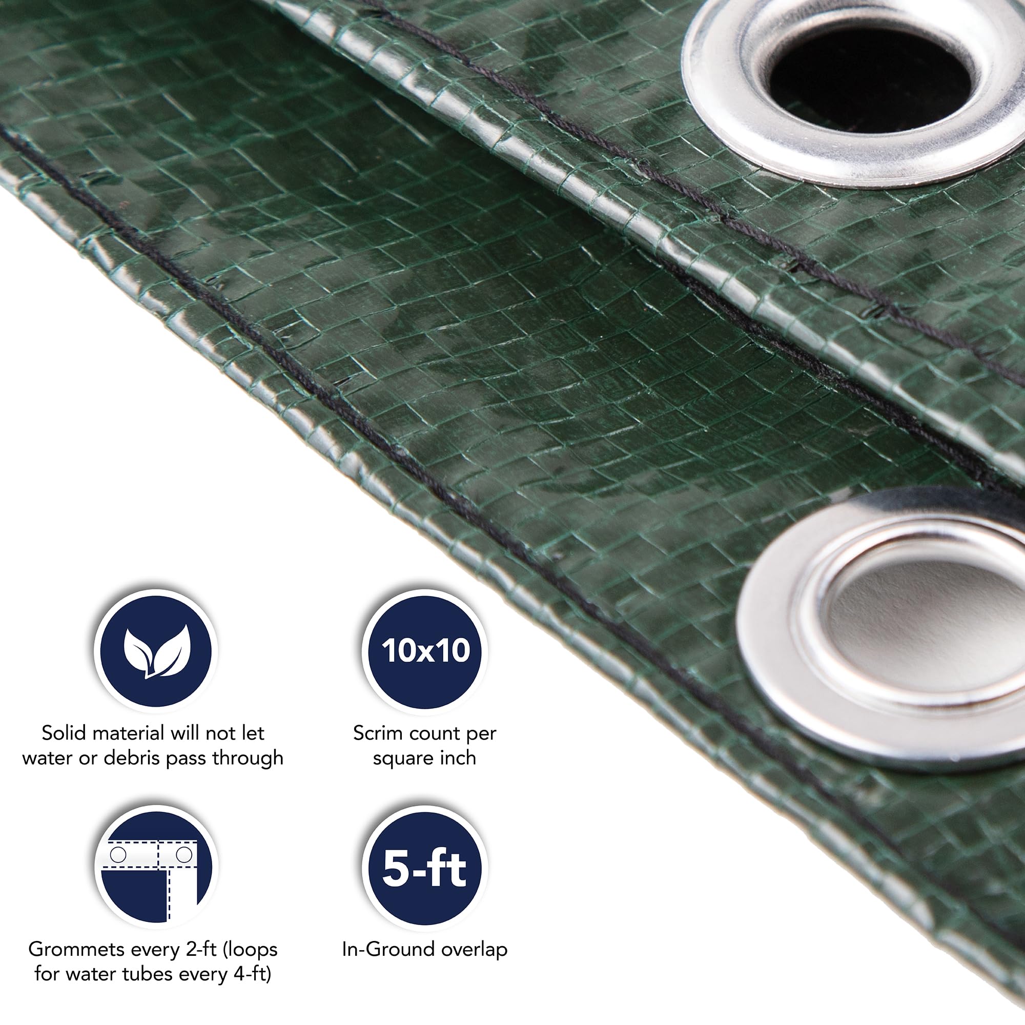 Blue Wave Silver 12-Year 16ft x 32ft Rectangular In-Ground Pool Winter Cover | Heavy Duty Protection for Cold Weather | Perfect for Backyard Swimming Pools